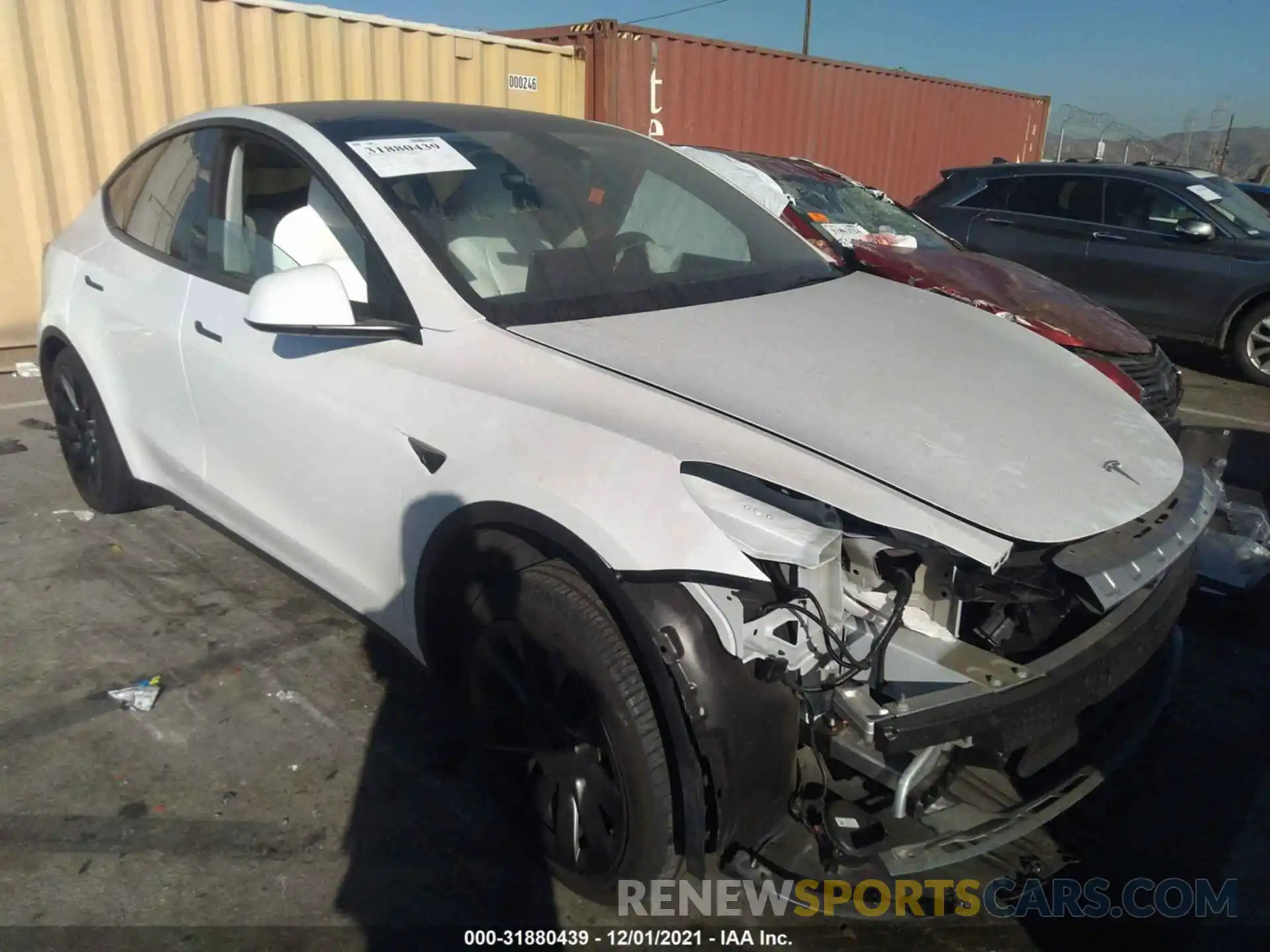 1 Photograph of a damaged car 5YJYGAEE5MF195514 TESLA MODEL Y 2021