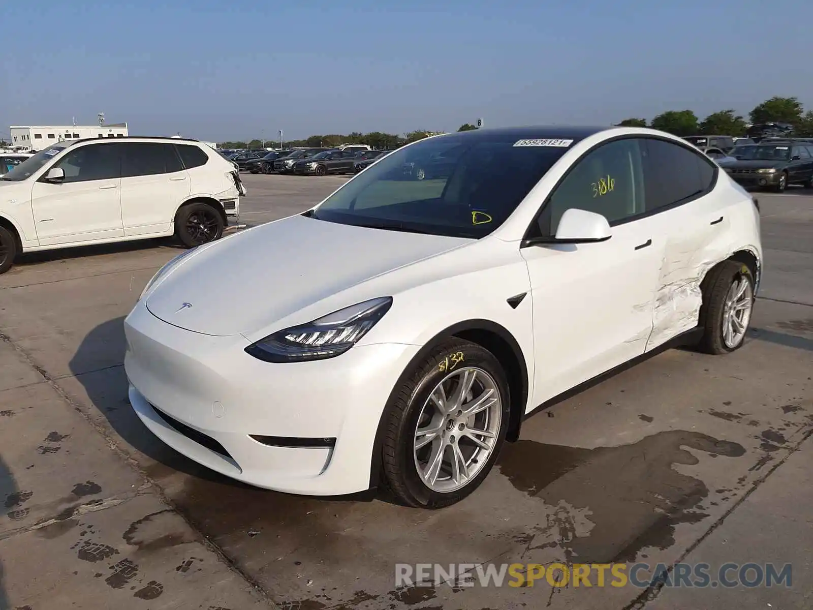 2 Фотография поврежденного автомобиля 5YJYGAEE5MF211503 TESLA MODEL Y 2021