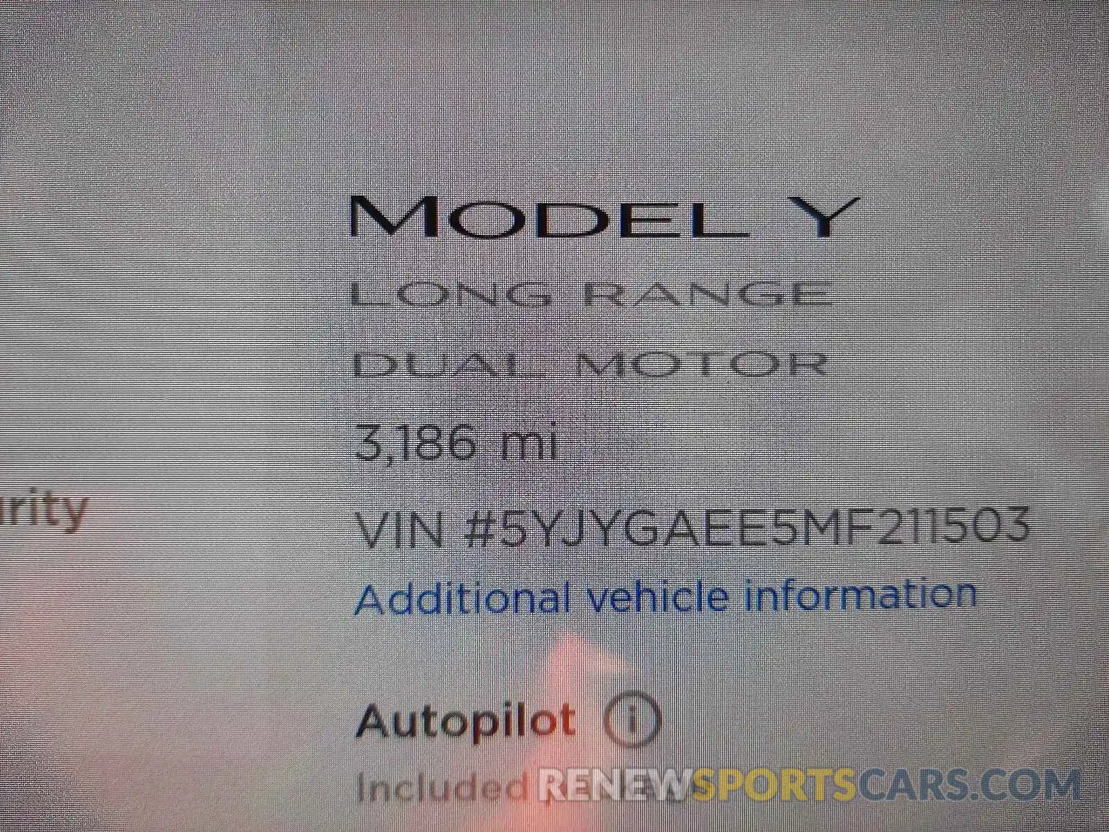 8 Фотография поврежденного автомобиля 5YJYGAEE5MF211503 TESLA MODEL Y 2021