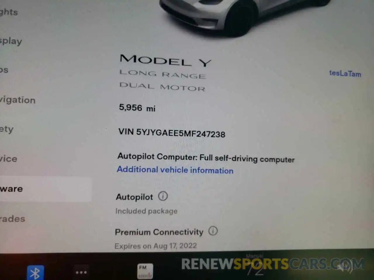 8 Фотография поврежденного автомобиля 5YJYGAEE5MF247238 TESLA MODEL Y 2021