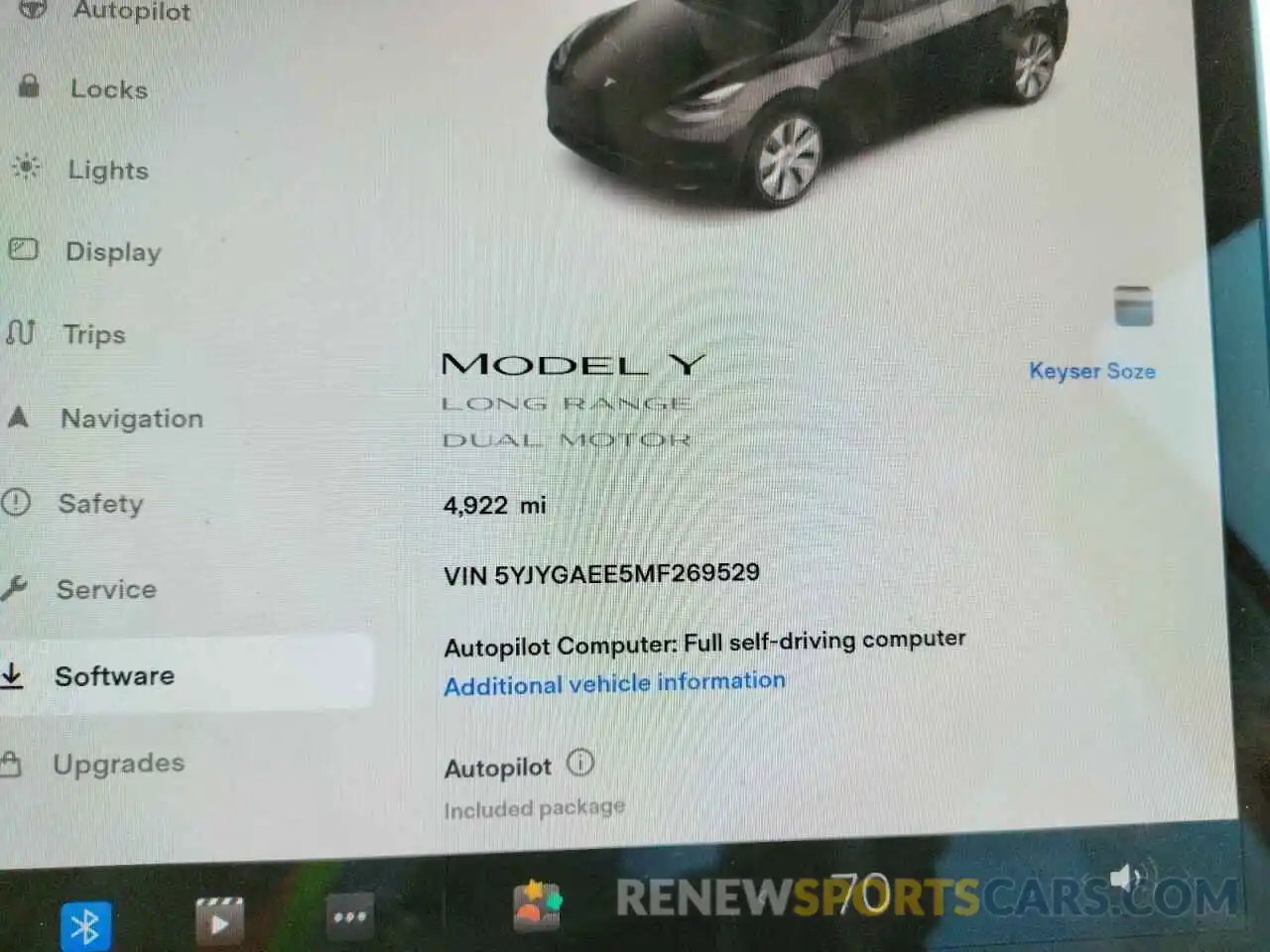 8 Фотография поврежденного автомобиля 5YJYGAEE5MF269529 TESLA MODEL Y 2021