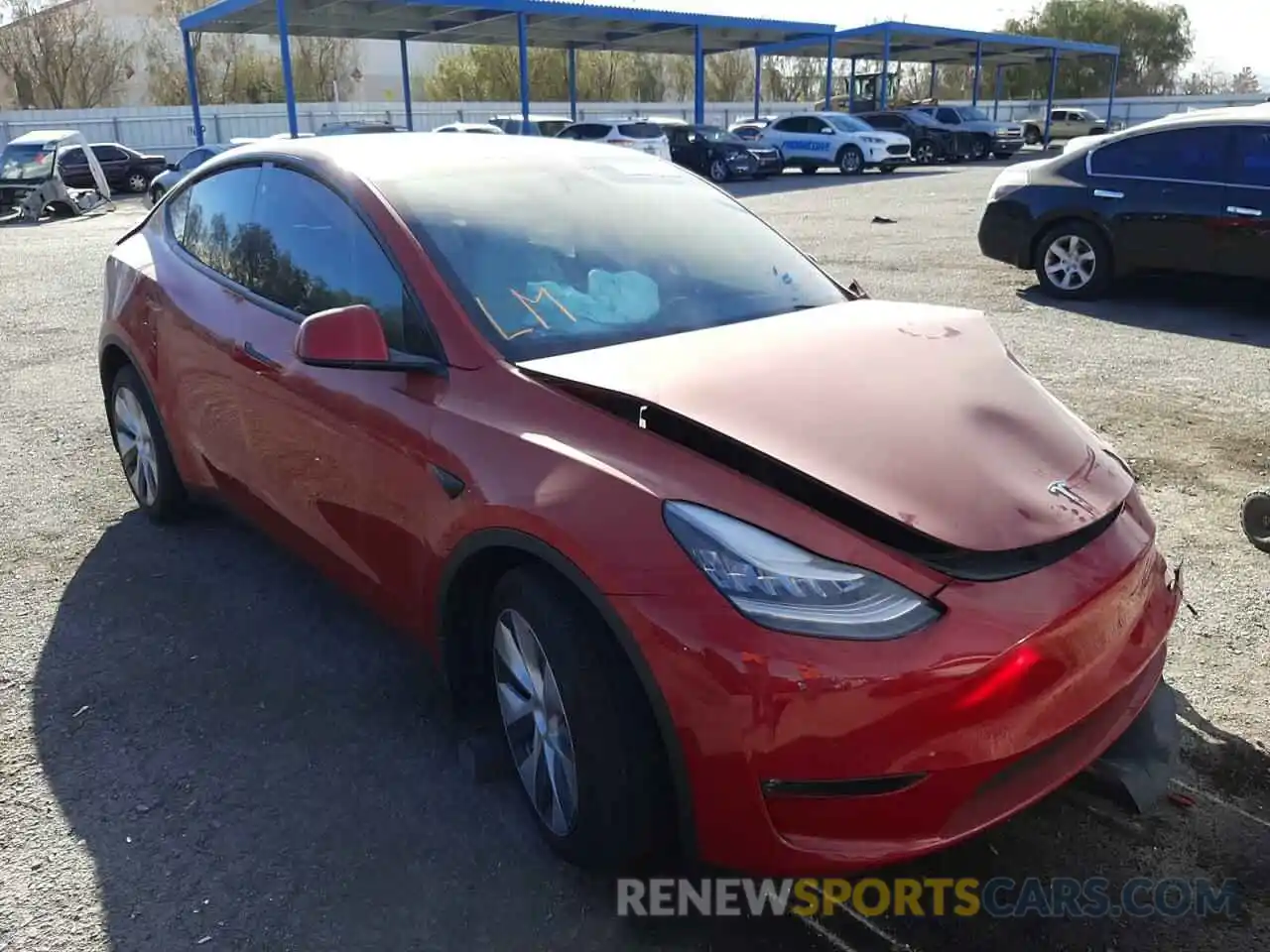 1 Фотография поврежденного автомобиля 5YJYGAEE6MF144765 TESLA MODEL Y 2021