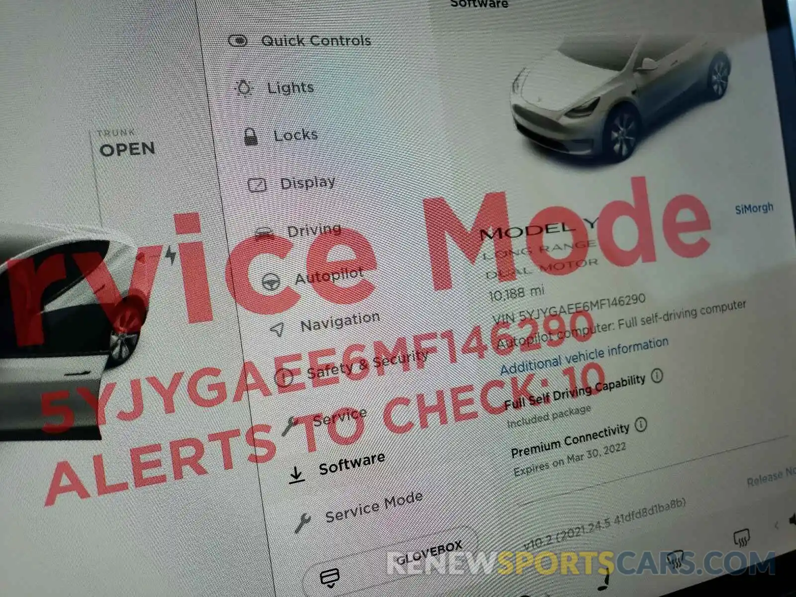 8 Photograph of a damaged car 5YJYGAEE6MF146290 TESLA MODEL Y 2021