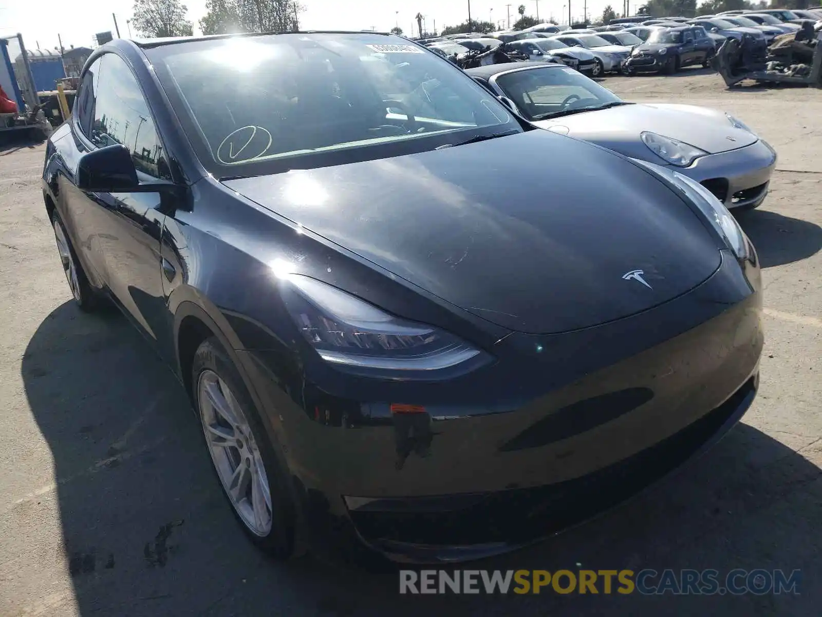 1 Photograph of a damaged car 5YJYGAEE7MF146685 TESLA MODEL Y 2021