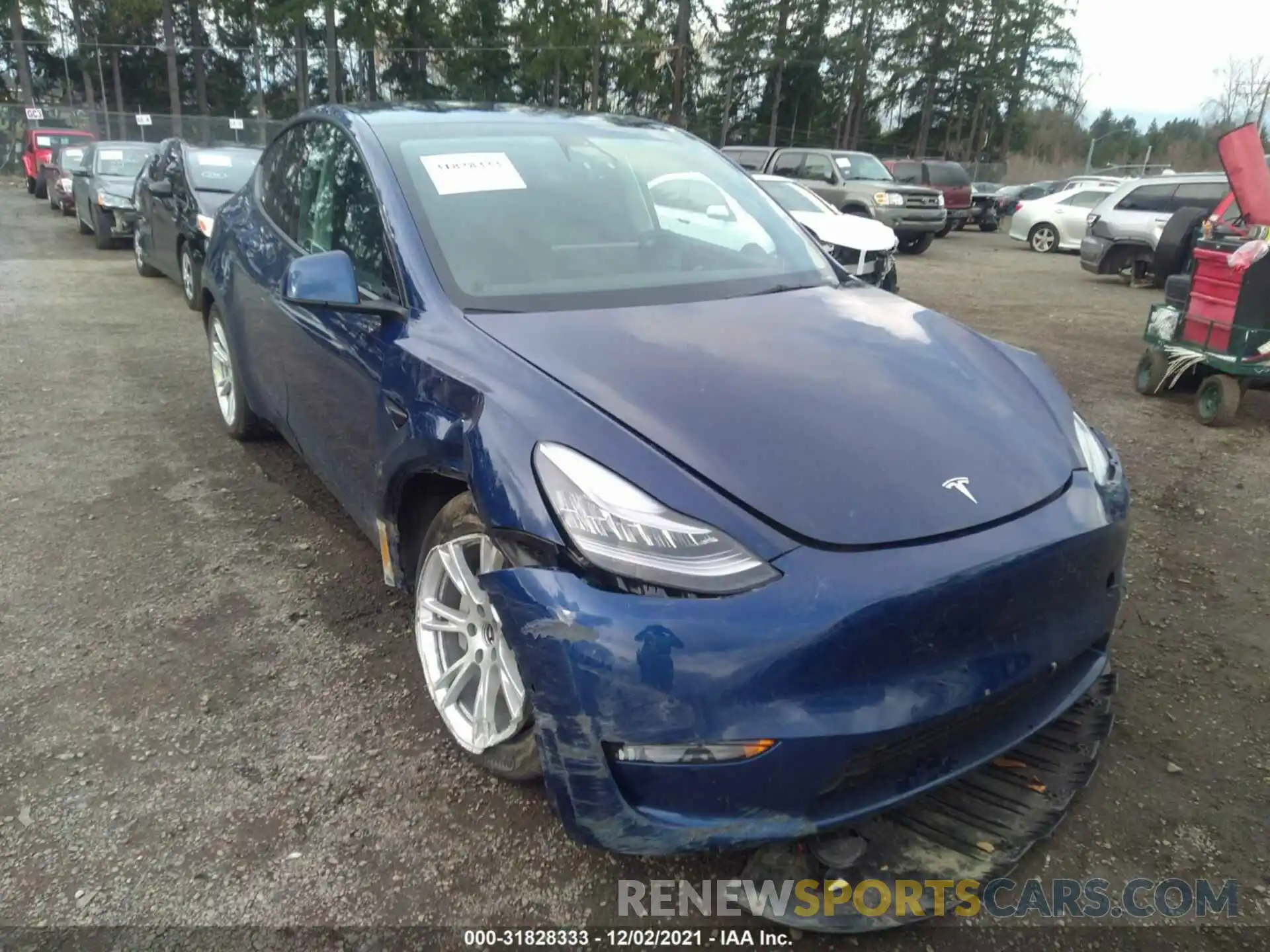 1 Фотография поврежденного автомобиля 5YJYGAEE7MF172817 TESLA MODEL Y 2021