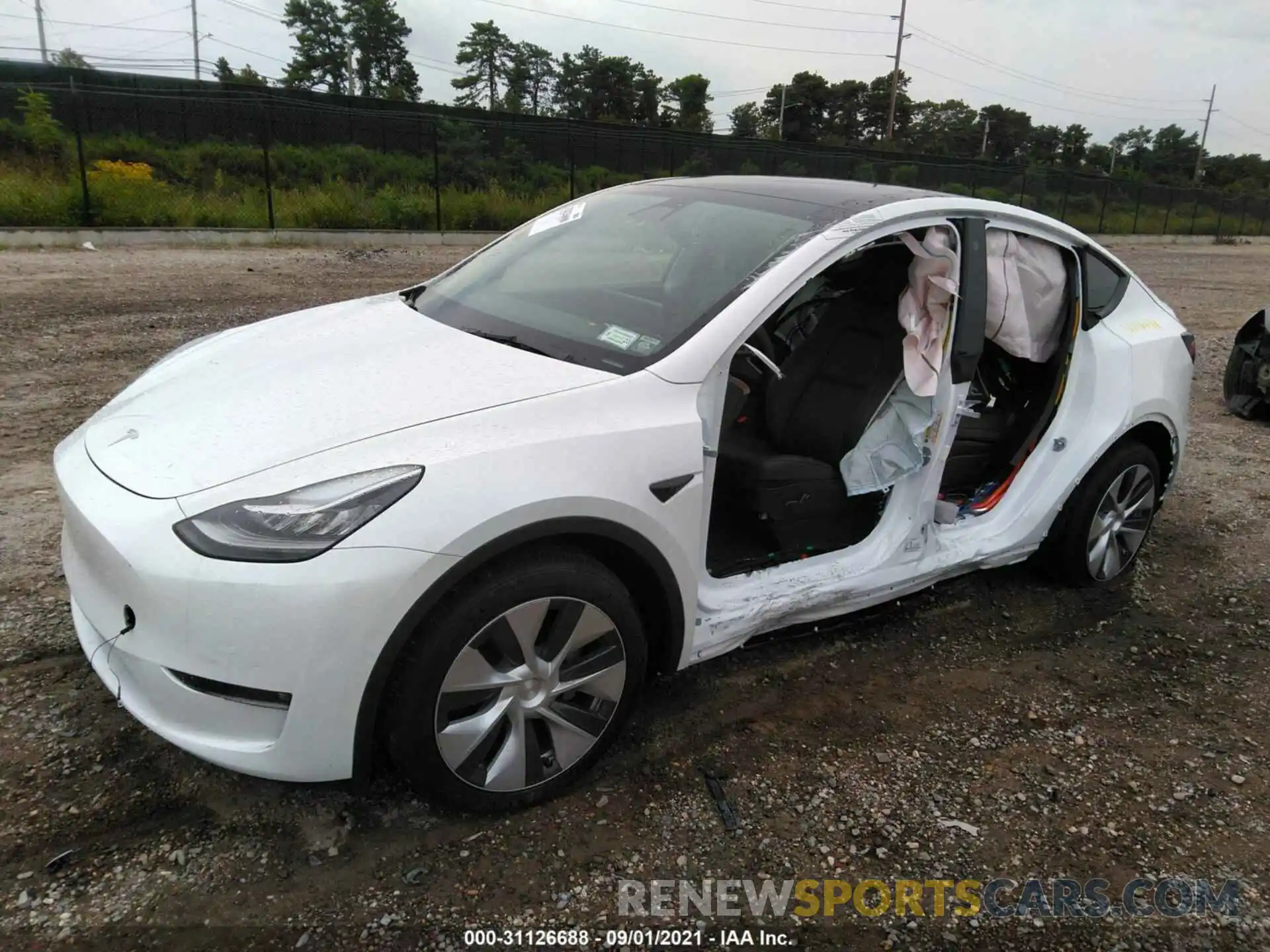 2 Фотография поврежденного автомобиля 5YJYGAEE7MF191996 TESLA MODEL Y 2021