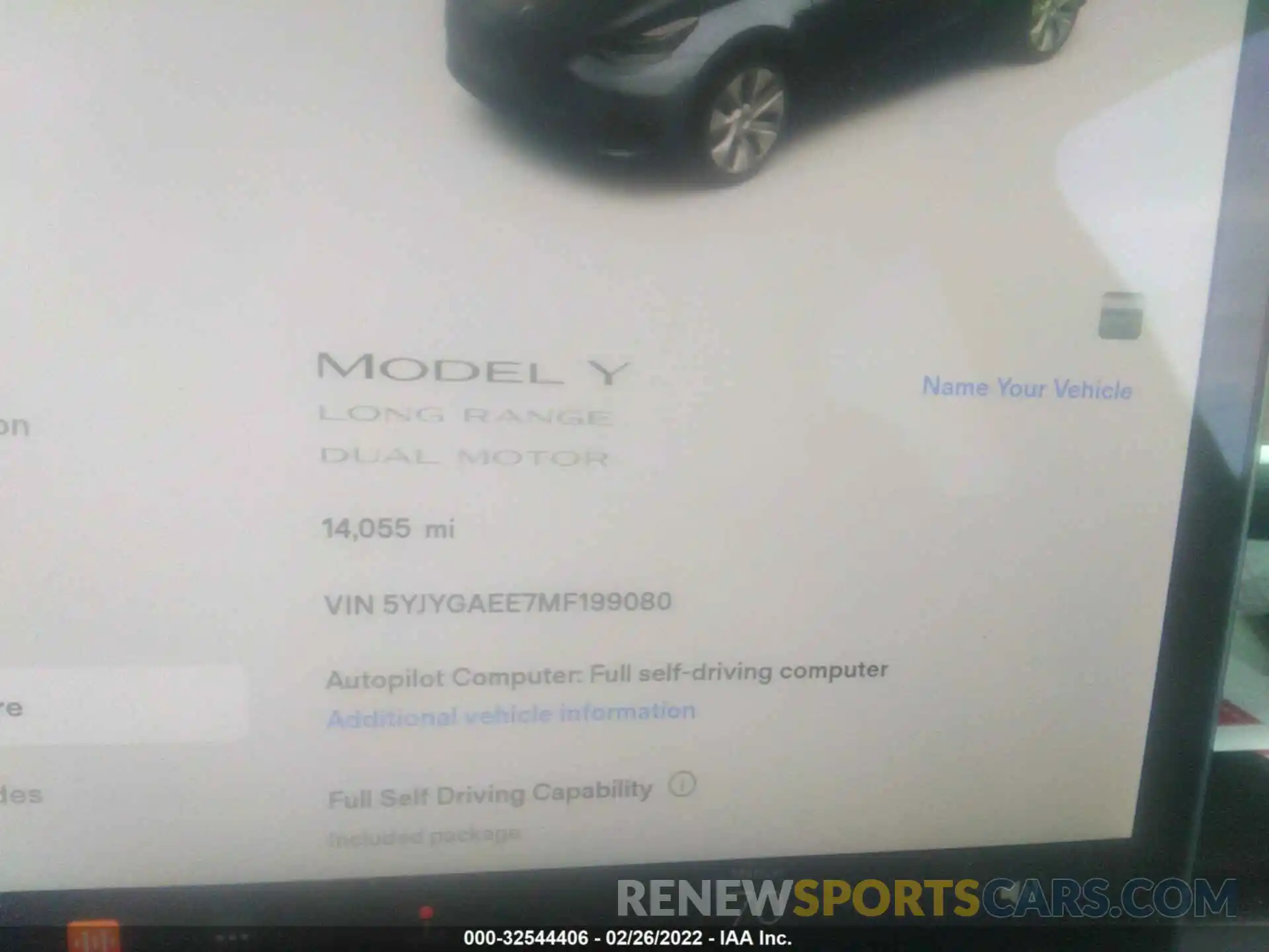 7 Photograph of a damaged car 5YJYGAEE7MF199080 TESLA MODEL Y 2021