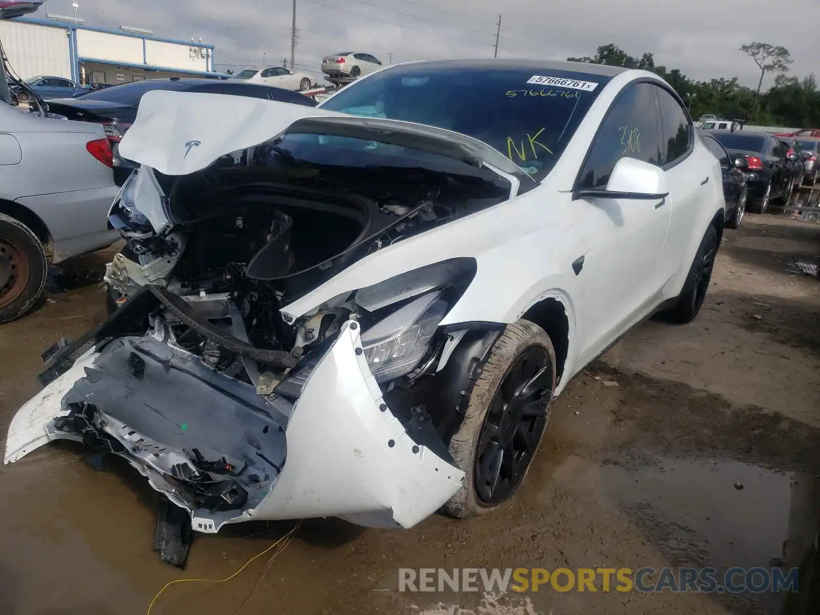 2 Photograph of a damaged car 5YJYGAEE7MF207663 TESLA MODEL Y 2021