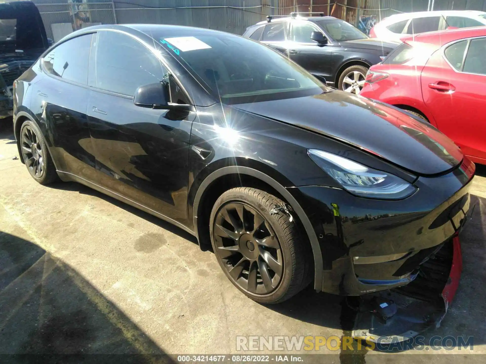 1 Photograph of a damaged car 5YJYGAEE7MF222728 TESLA MODEL Y 2021