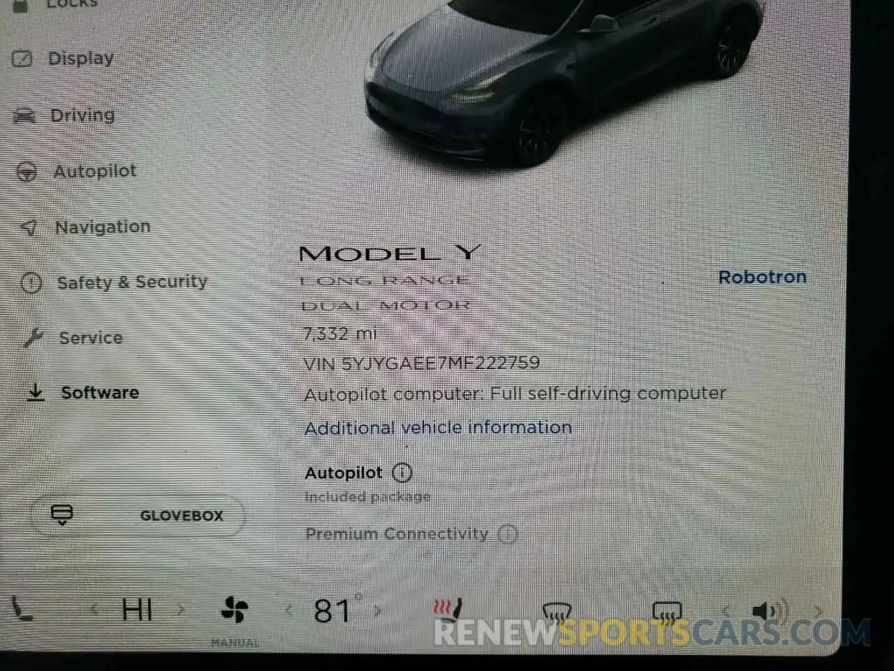 8 Photograph of a damaged car 5YJYGAEE7MF222759 TESLA MODEL Y 2021