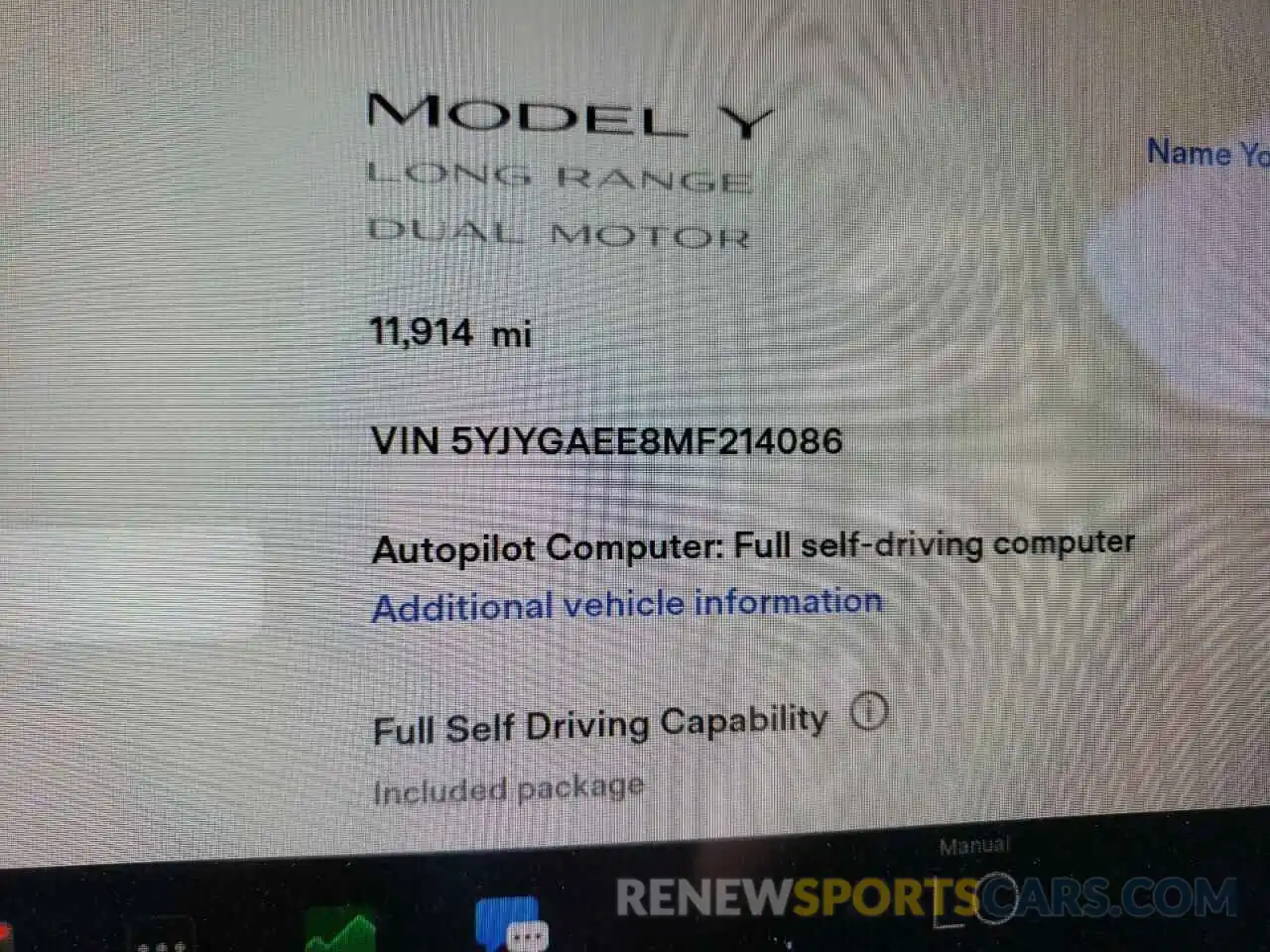 8 Photograph of a damaged car 5YJYGAEE8MF214086 TESLA MODEL Y 2021