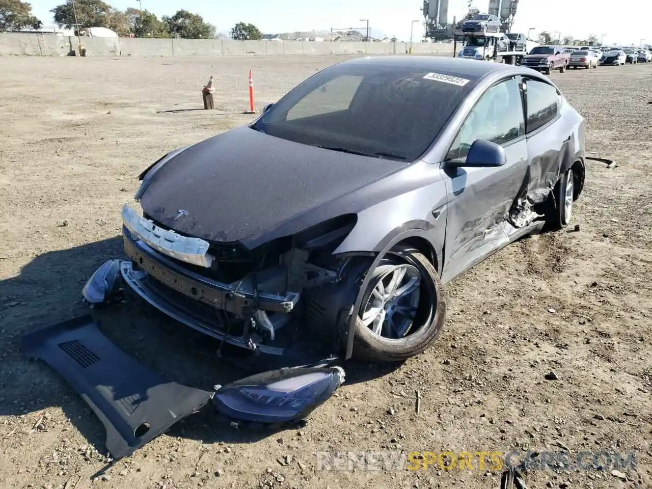 2 Photograph of a damaged car 5YJYGAEE8MF217585 TESLA MODEL Y 2021