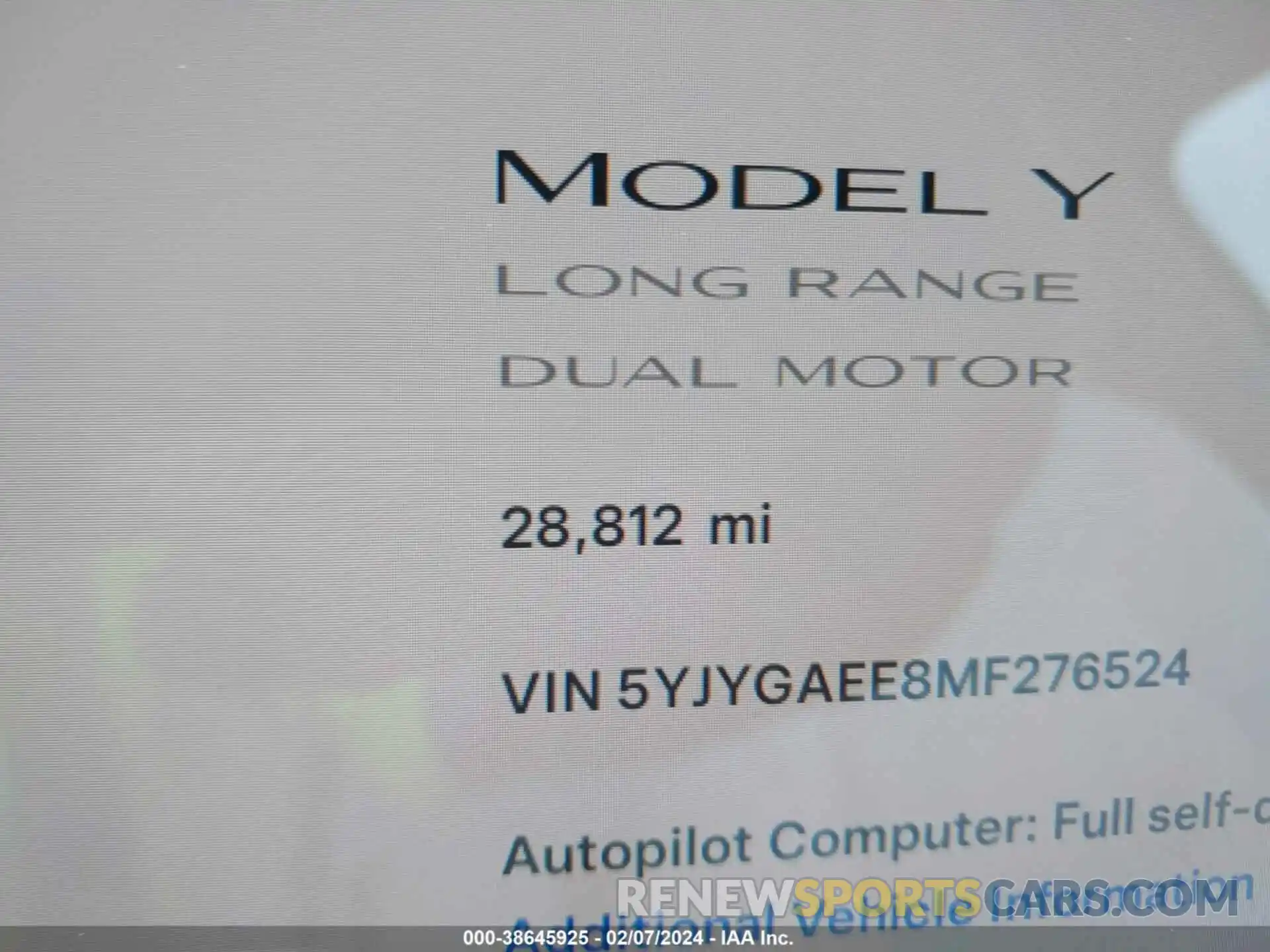 16 Photograph of a damaged car 5YJYGAEE8MF276524 TESLA MODEL Y 2021
