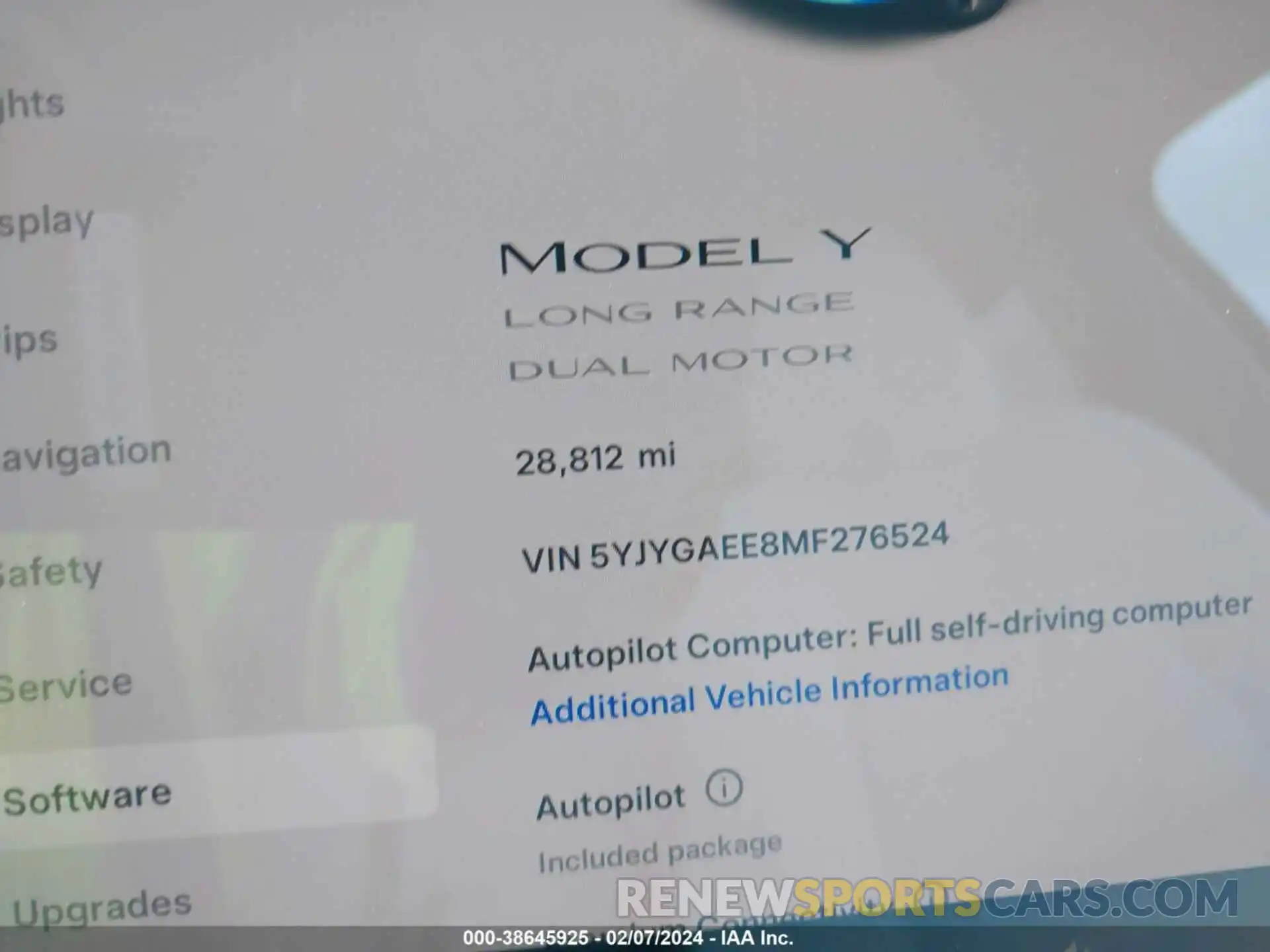 7 Photograph of a damaged car 5YJYGAEE8MF276524 TESLA MODEL Y 2021