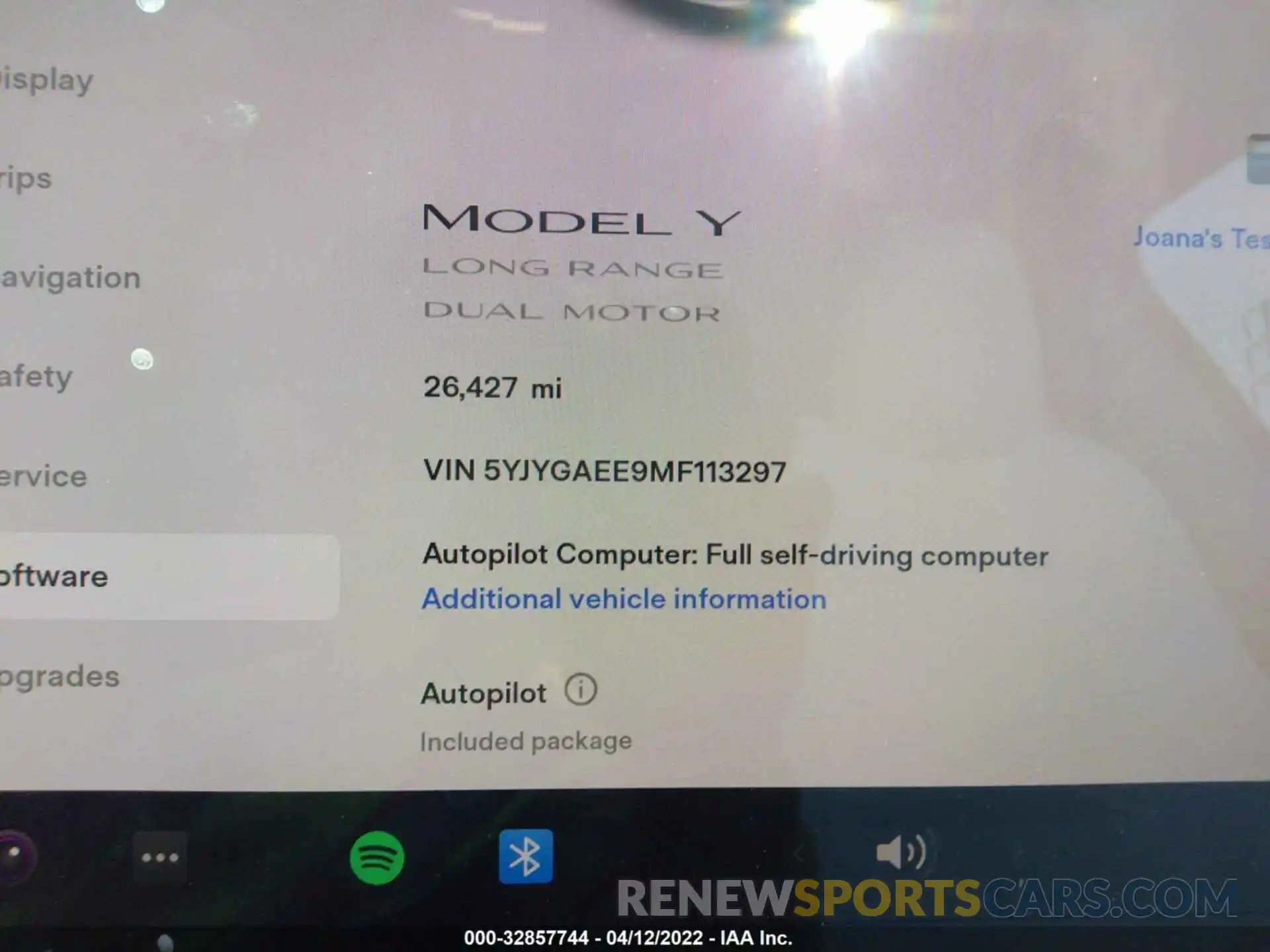 7 Фотография поврежденного автомобиля 5YJYGAEE9MF113297 TESLA MODEL Y 2021