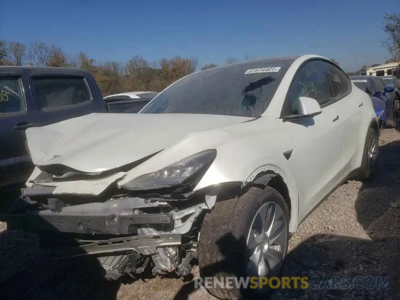 2 Photograph of a damaged car 5YJYGAEE9MF134585 TESLA MODEL Y 2021