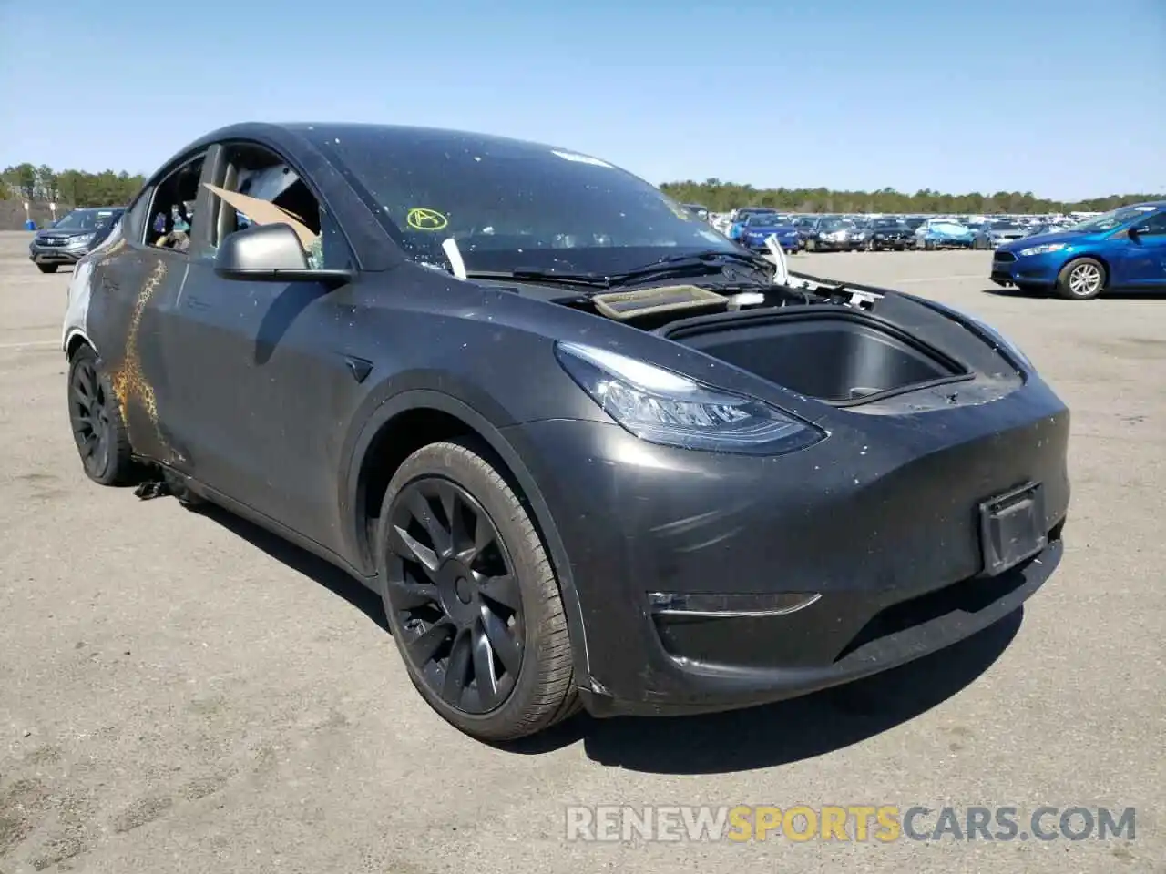 1 Photograph of a damaged car 5YJYGAEE9MF143321 TESLA MODEL Y 2021