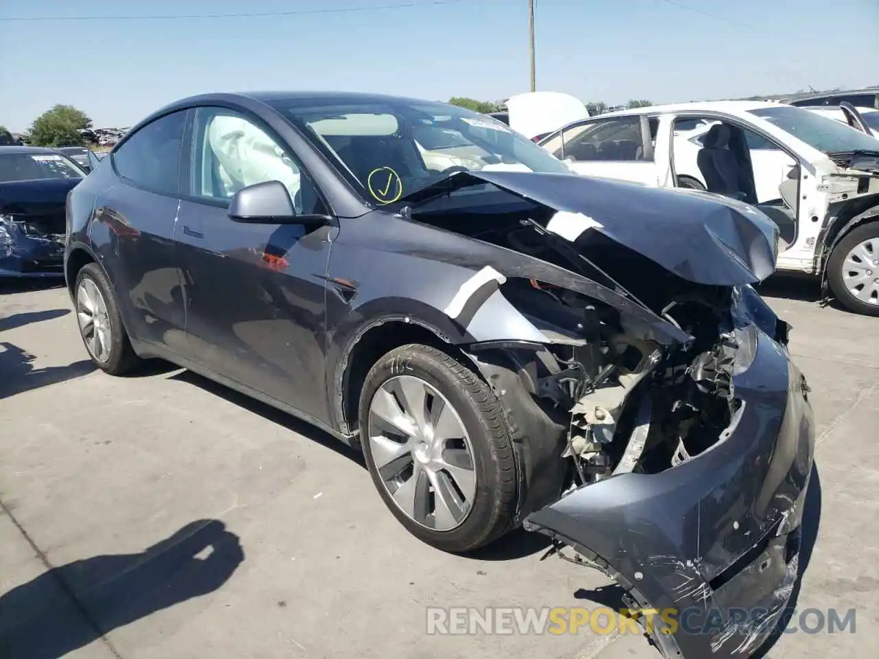 1 Photograph of a damaged car 5YJYGAEE9MF149961 TESLA MODEL Y 2021