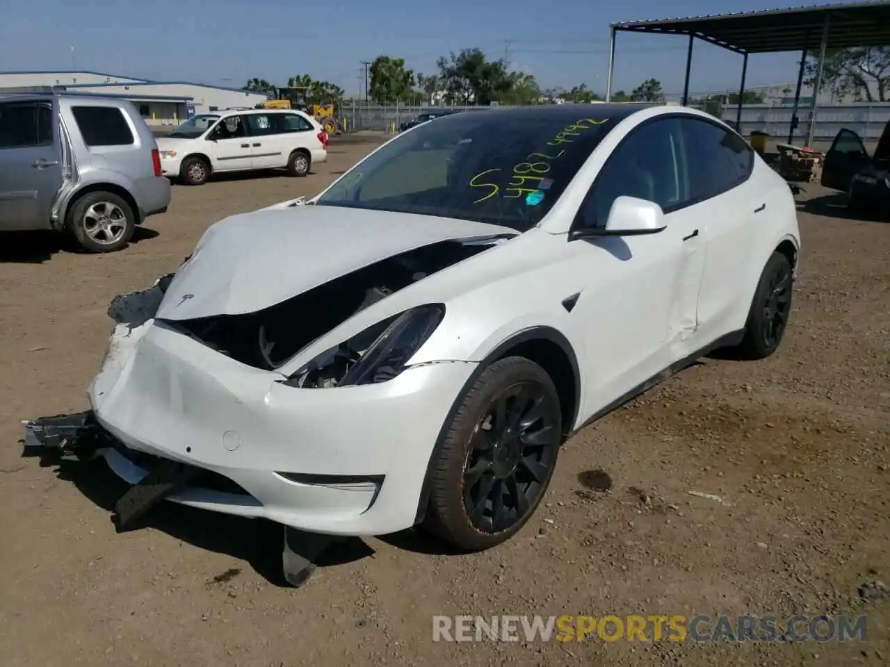 2 Photograph of a damaged car 5YJYGAEEXMF117424 TESLA MODEL Y 2021