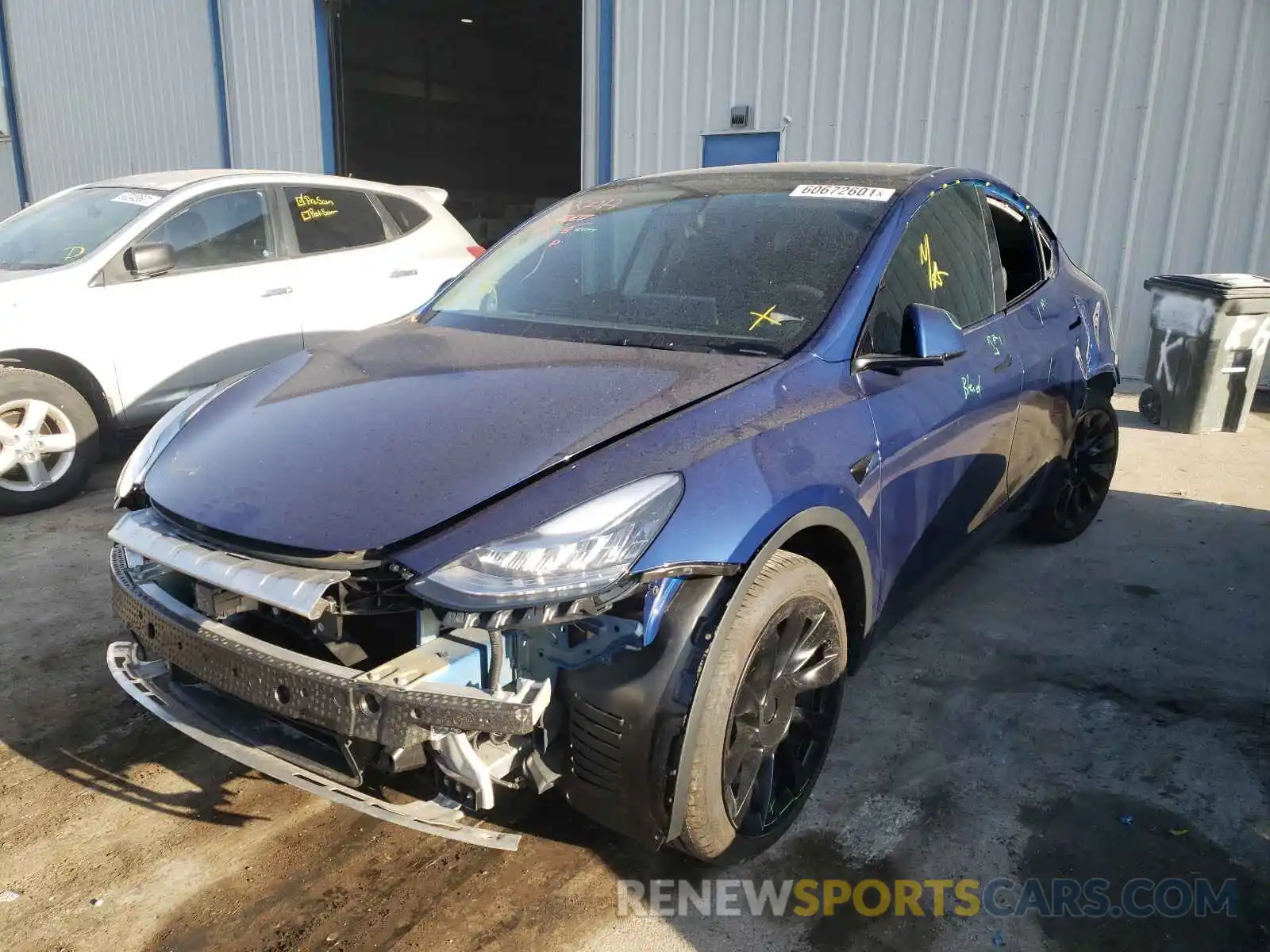 2 Photograph of a damaged car 5YJYGAEEXMF149094 TESLA MODEL Y 2021