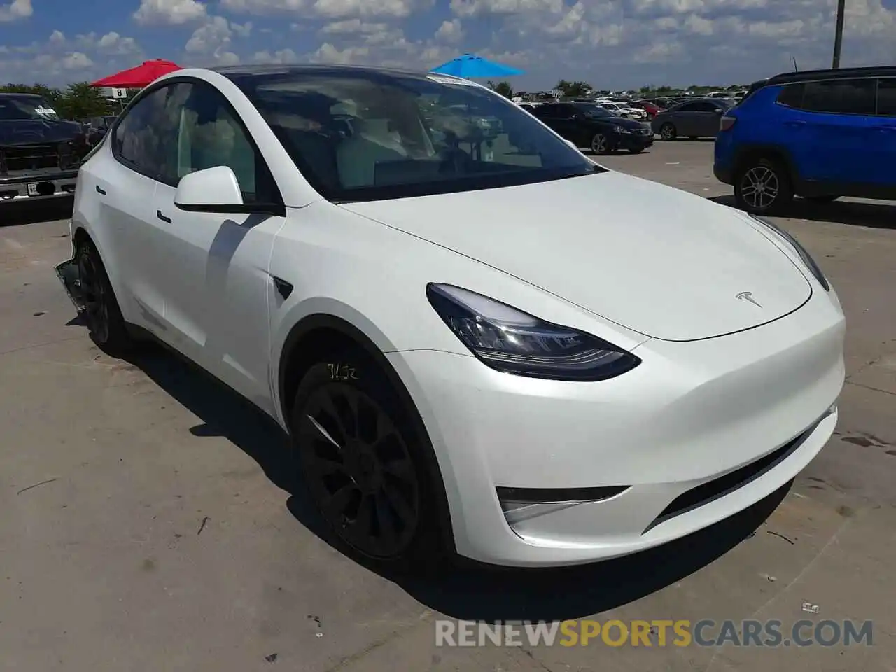 1 Photograph of a damaged car 5YJYGAEEXMF187649 TESLA MODEL Y 2021