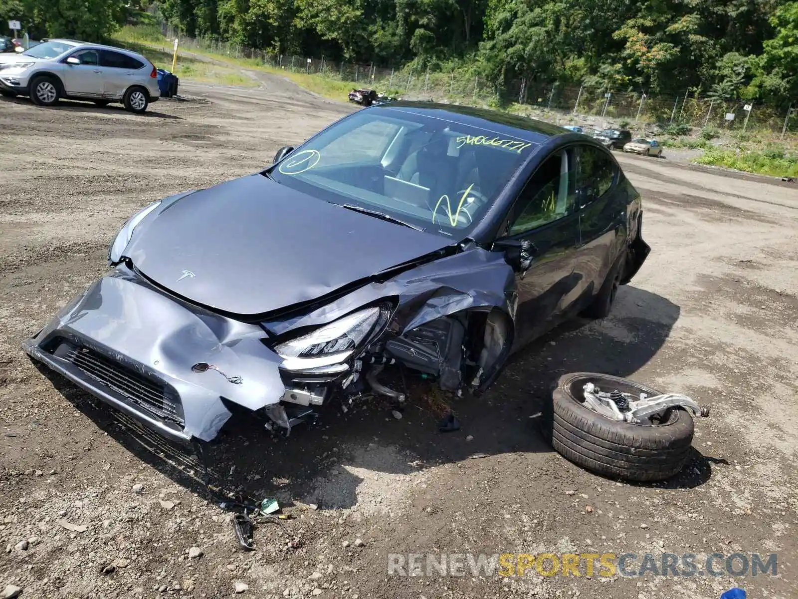 2 Photograph of a damaged car 5YJYGAEEXMF207818 TESLA MODEL Y 2021