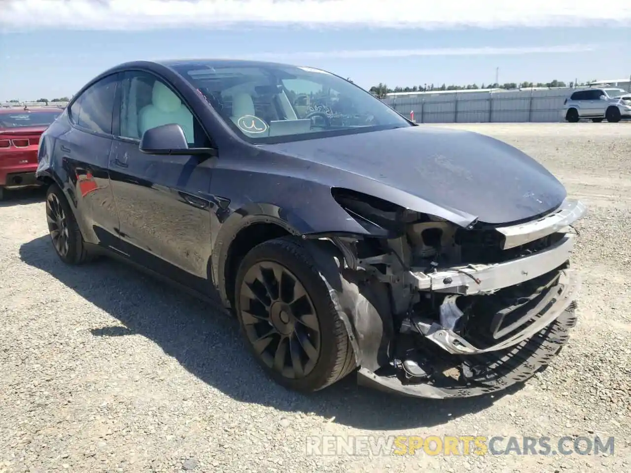 1 Photograph of a damaged car 5YJYGAEEXMF212730 TESLA MODEL Y 2021