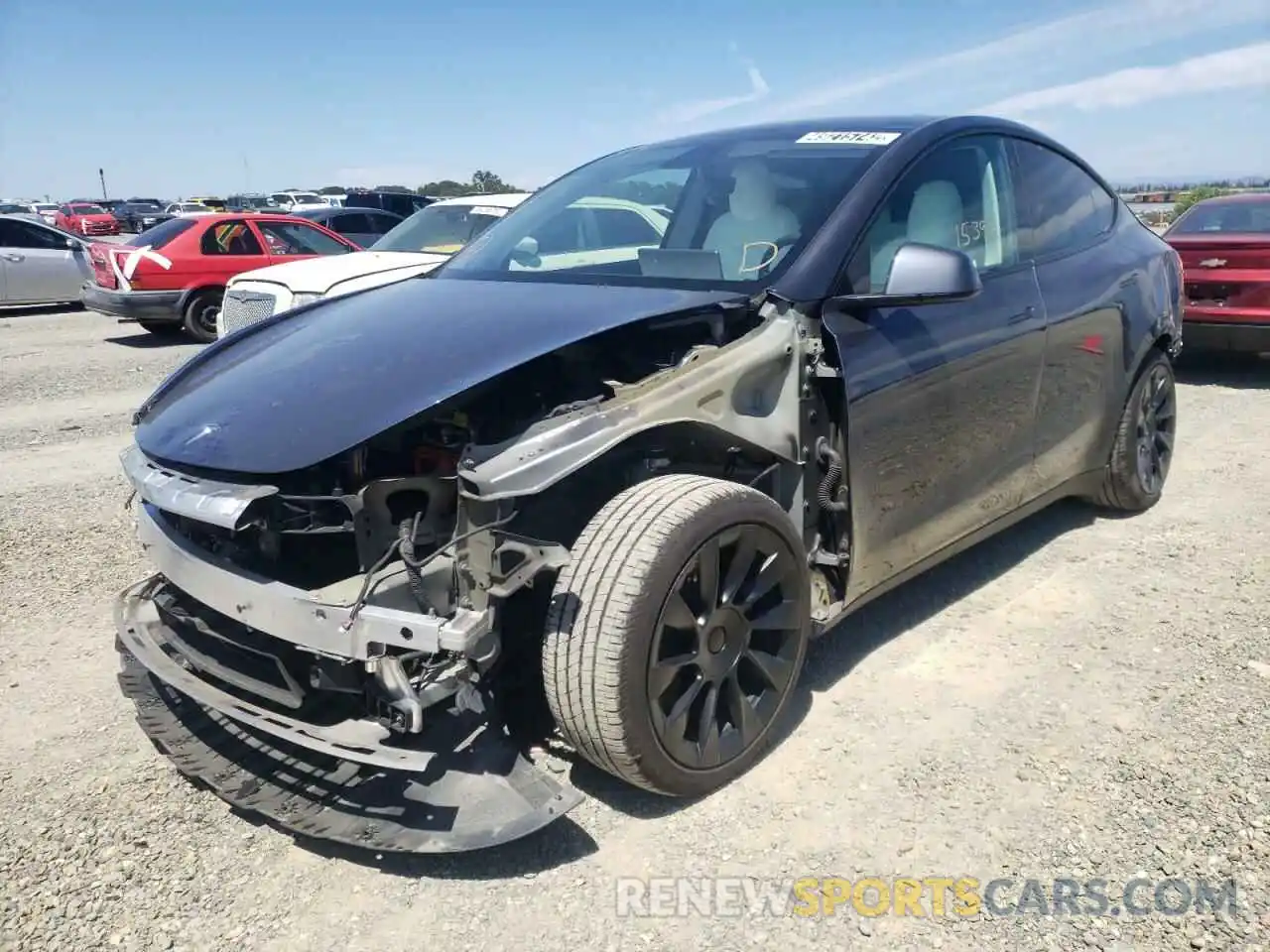 2 Photograph of a damaged car 5YJYGAEEXMF212730 TESLA MODEL Y 2021