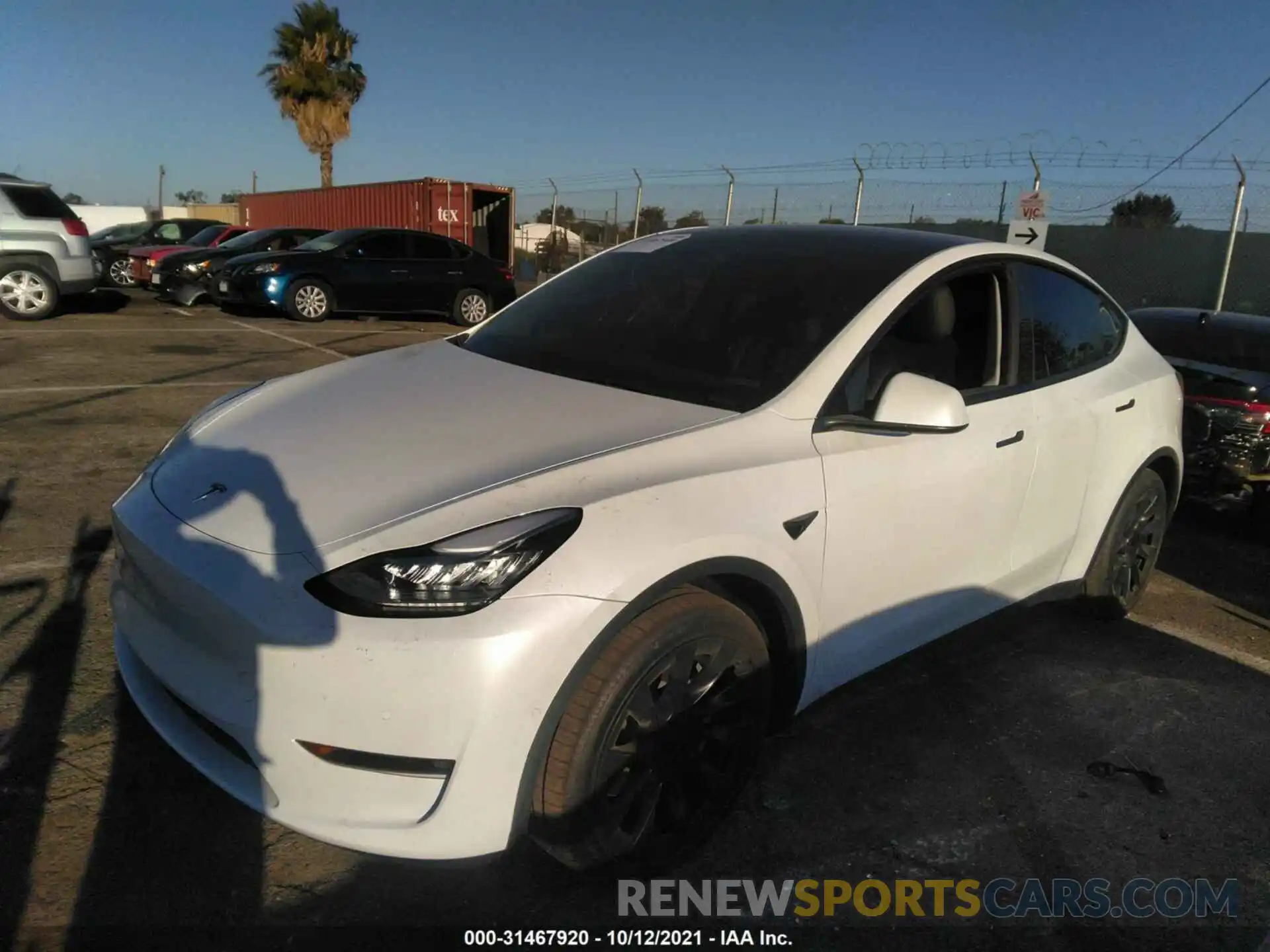 2 Фотография поврежденного автомобиля 5YJYGAEEXMF218477 TESLA MODEL Y 2021