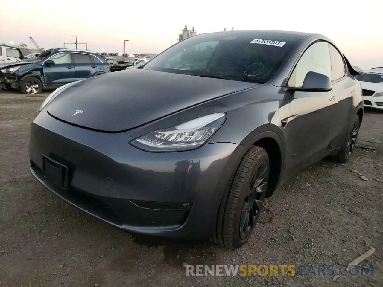 2 Photograph of a damaged car 5YJYGAEEXMF263046 TESLA MODEL Y 2021