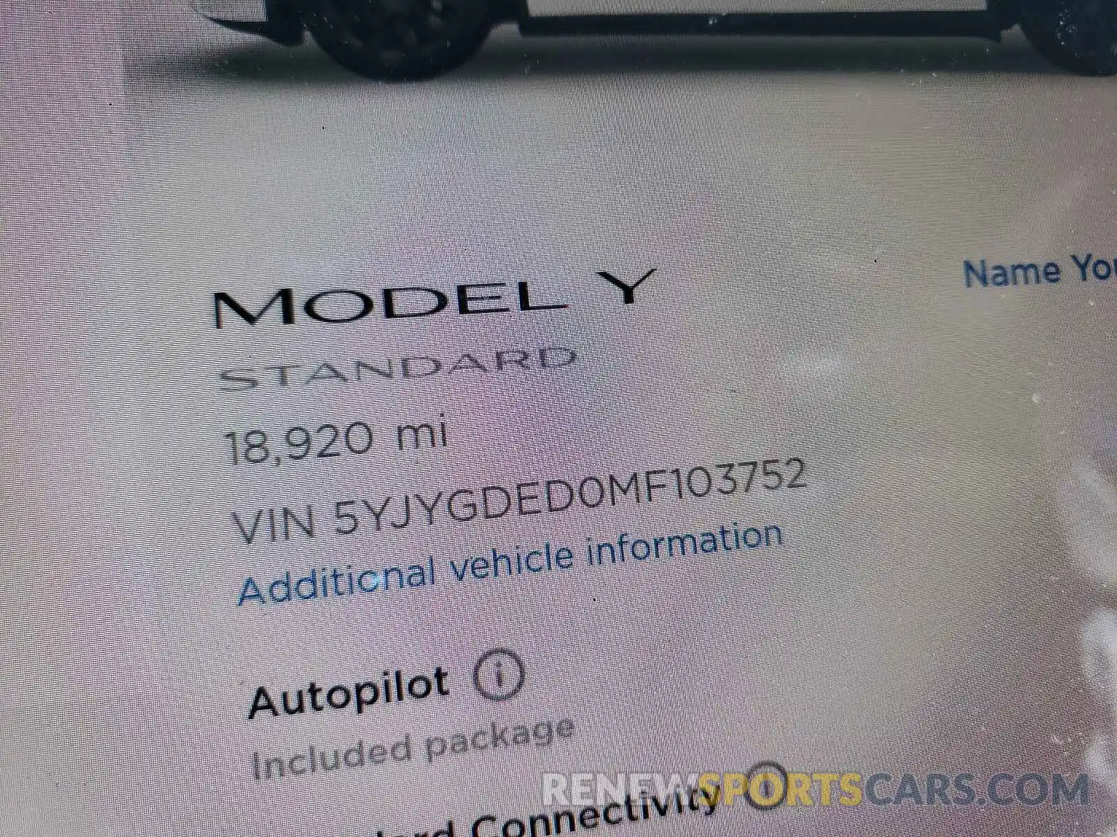 8 Фотография поврежденного автомобиля 5YJYGDED0MF103752 TESLA MODEL Y 2021