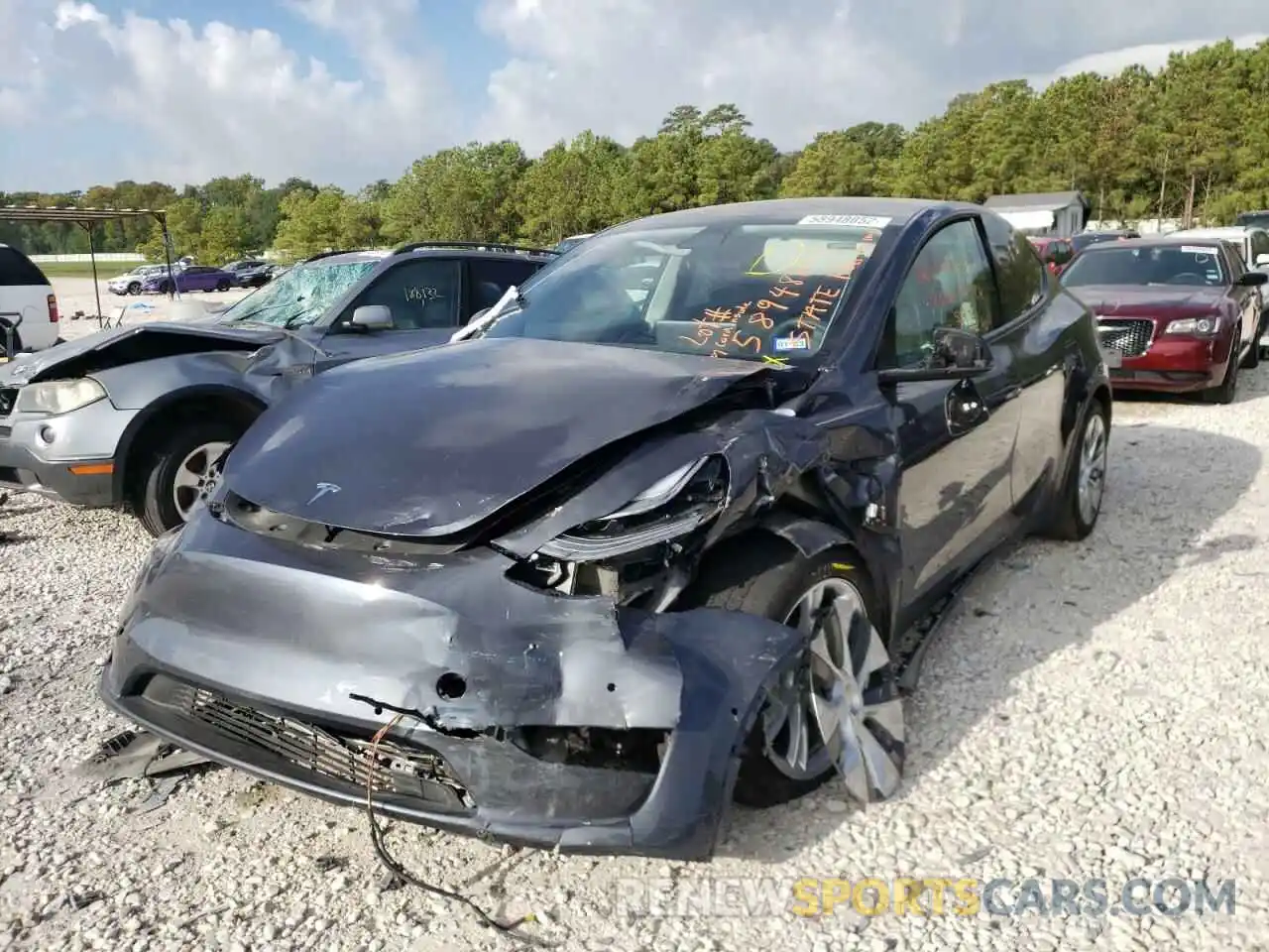 2 Photograph of a damaged car 5YJYGDED0MF106957 TESLA MODEL Y 2021