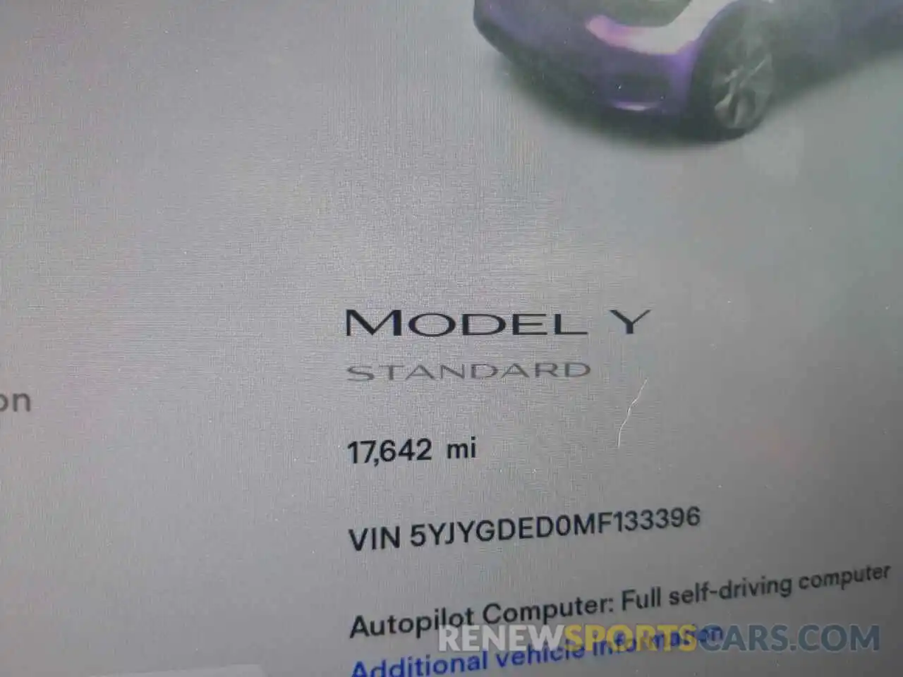 8 Photograph of a damaged car 5YJYGDED0MF133396 TESLA MODEL Y 2021