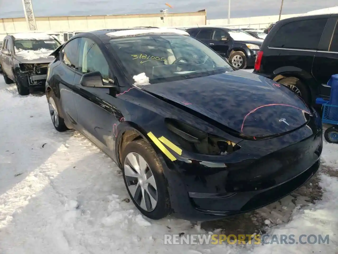 1 Photograph of a damaged car 5YJYGDED1MF107454 TESLA MODEL Y 2021