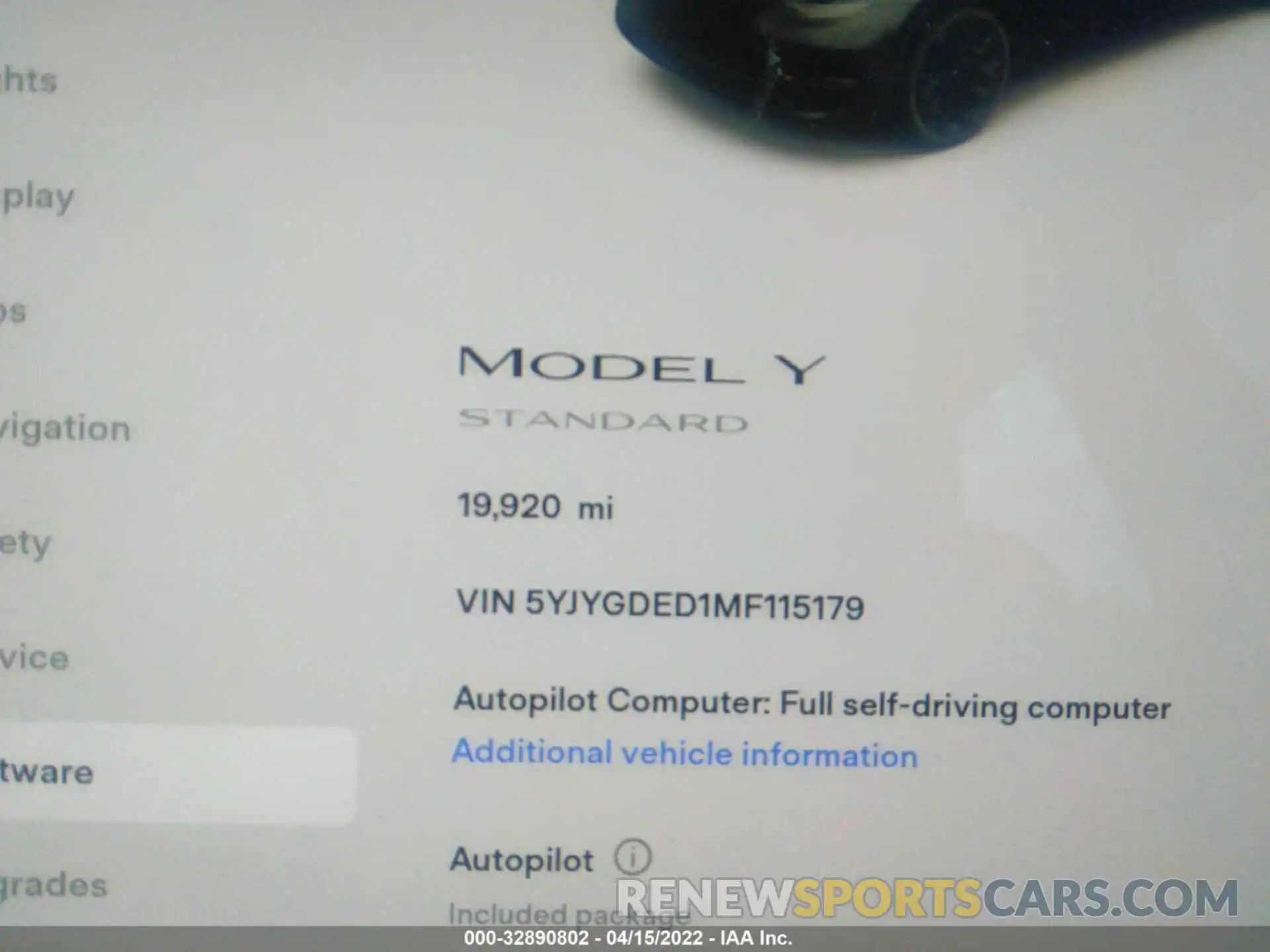 7 Фотография поврежденного автомобиля 5YJYGDED1MF115179 TESLA MODEL Y 2021