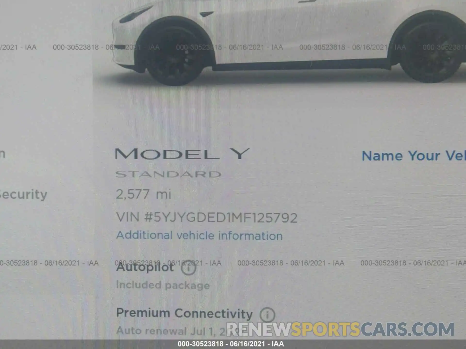 7 Photograph of a damaged car 5YJYGDED1MF125792 TESLA MODEL Y 2021