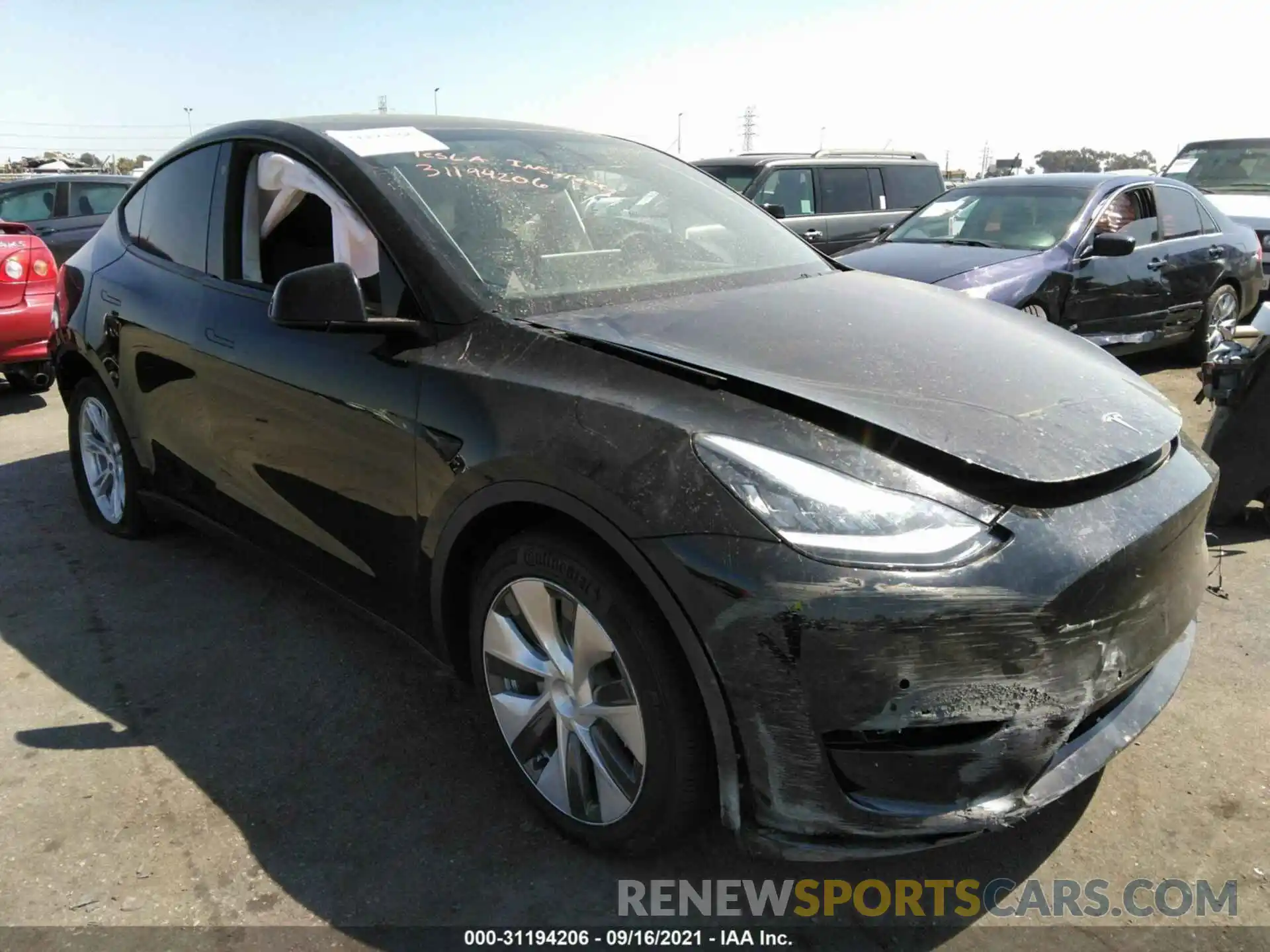 1 Photograph of a damaged car 5YJYGDED2MF107737 TESLA MODEL Y 2021