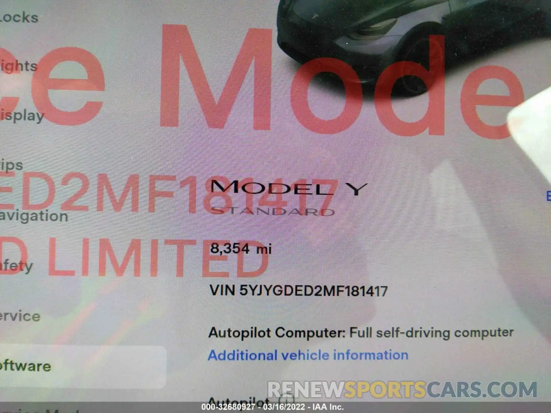 7 Photograph of a damaged car 5YJYGDED2MF181417 TESLA MODEL Y 2021