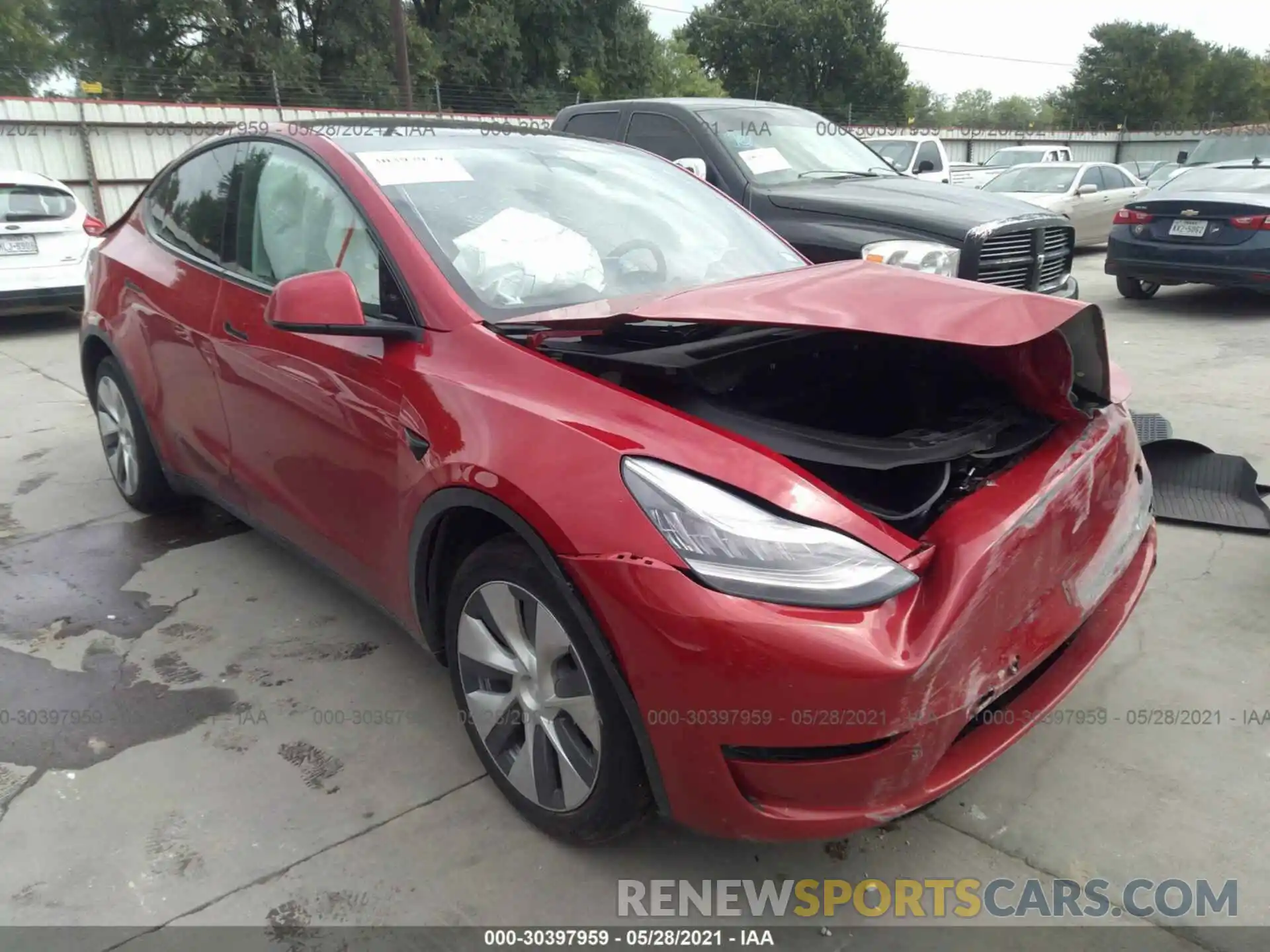 1 Photograph of a damaged car 5YJYGDED3MF107049 TESLA MODEL Y 2021