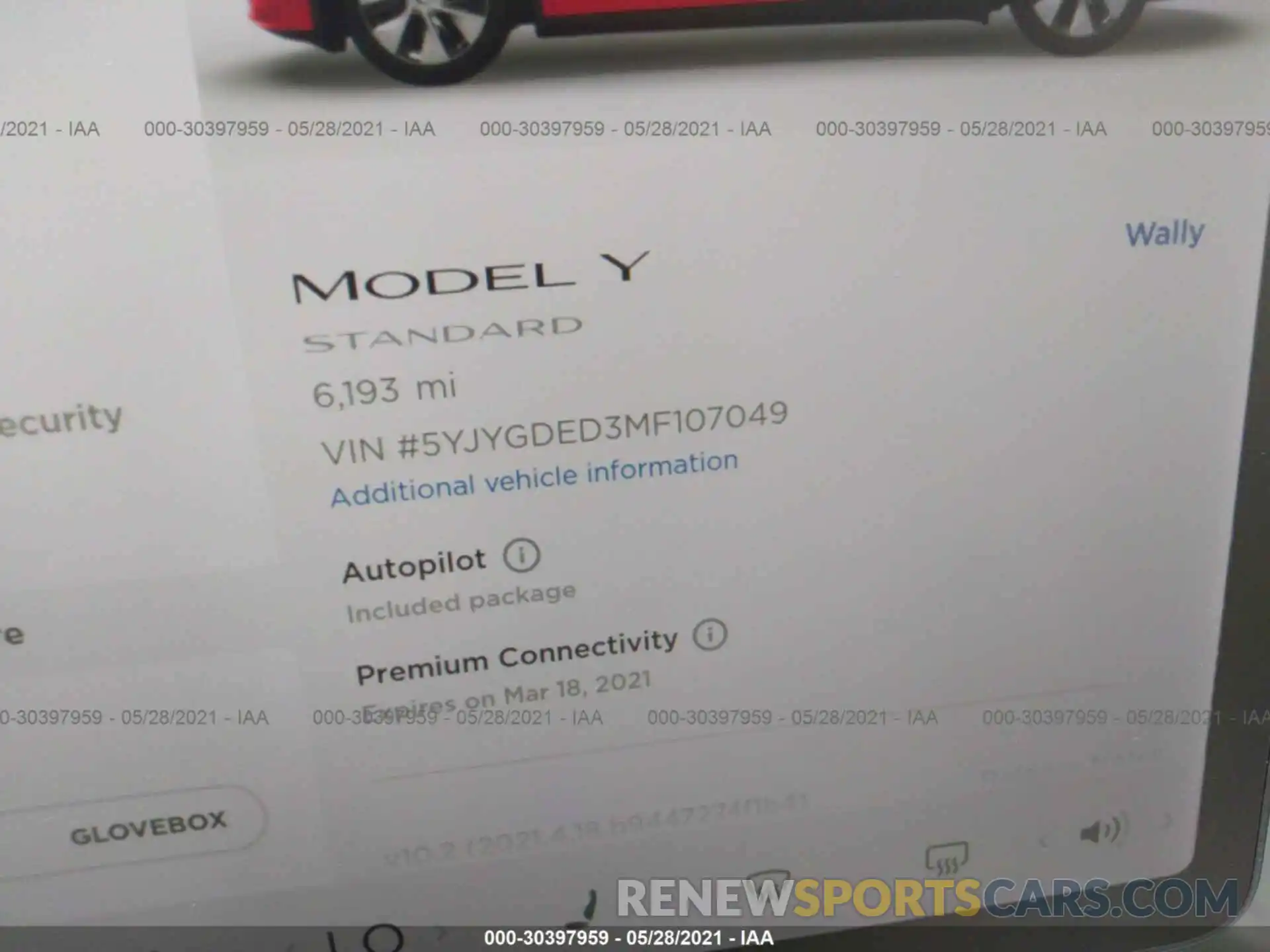 7 Фотография поврежденного автомобиля 5YJYGDED3MF107049 TESLA MODEL Y 2021