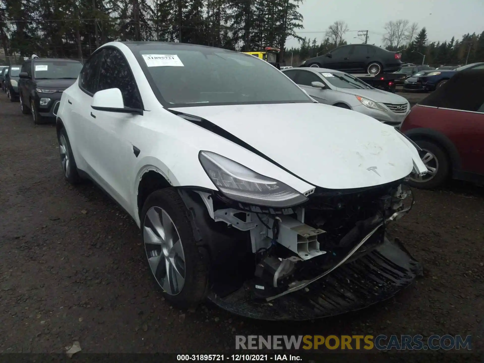 1 Photograph of a damaged car 5YJYGDED4MF113992 TESLA MODEL Y 2021