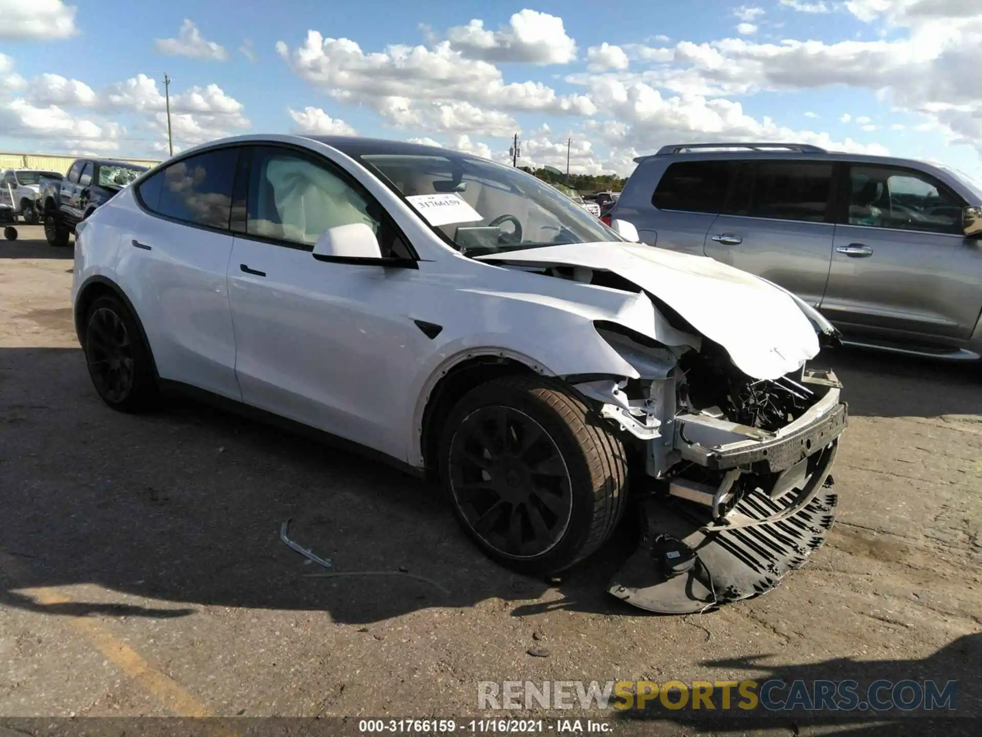 1 Photograph of a damaged car 5YJYGDED4MF118268 TESLA MODEL Y 2021