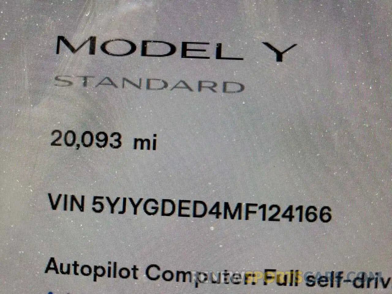 8 Фотография поврежденного автомобиля 5YJYGDED4MF124166 TESLA MODEL Y 2021