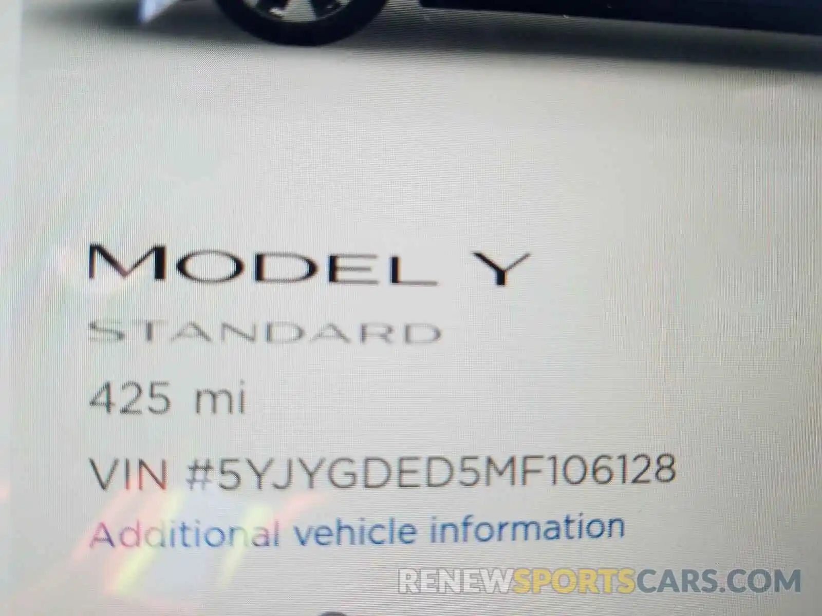 8 Photograph of a damaged car 5YJYGDED5MF106128 TESLA MODEL Y 2021