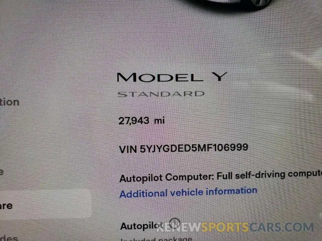 8 Фотография поврежденного автомобиля 5YJYGDED5MF106999 TESLA MODEL Y 2021