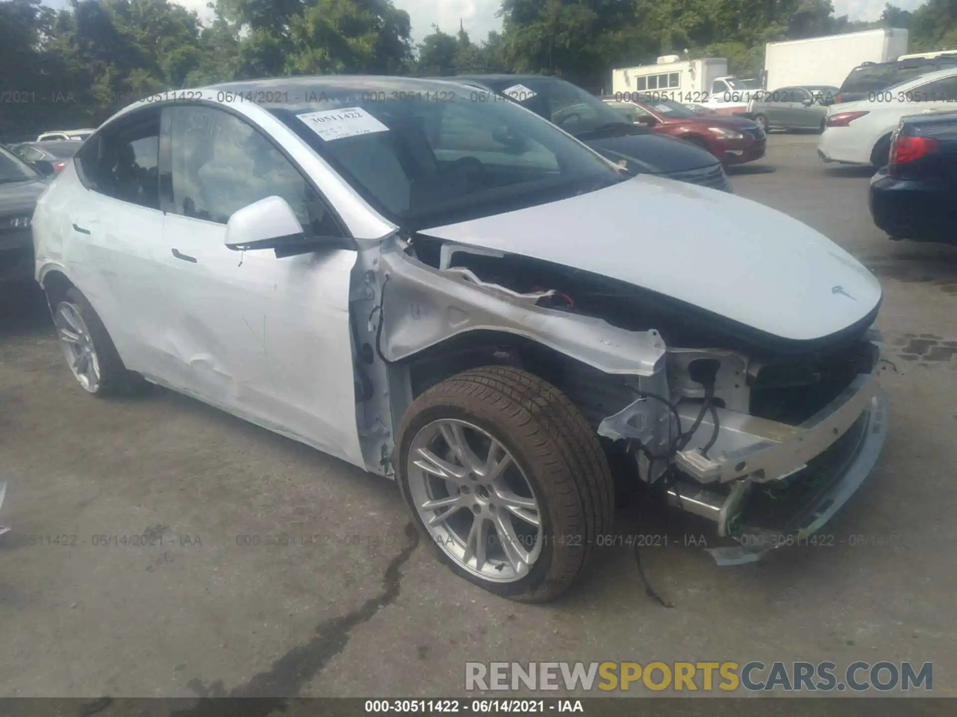 1 Photograph of a damaged car 5YJYGDED5MF110440 TESLA MODEL Y 2021