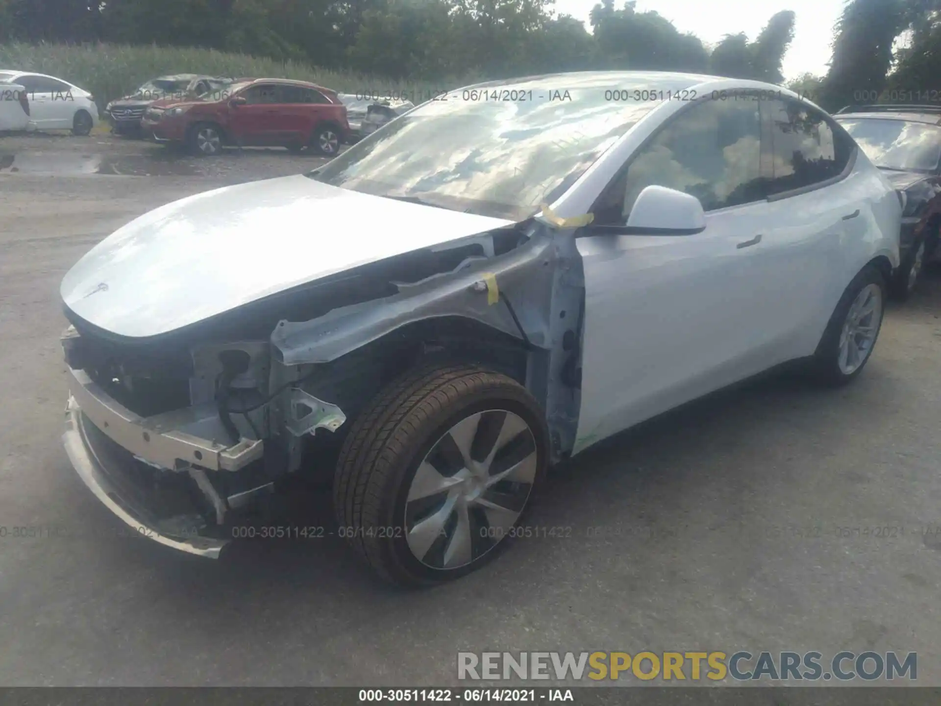 2 Photograph of a damaged car 5YJYGDED5MF110440 TESLA MODEL Y 2021