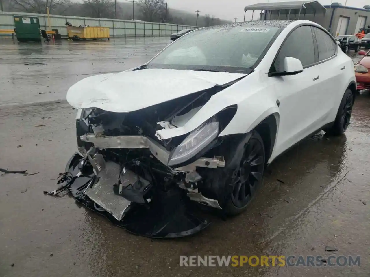 2 Photograph of a damaged car 5YJYGDED5MF122636 TESLA MODEL Y 2021