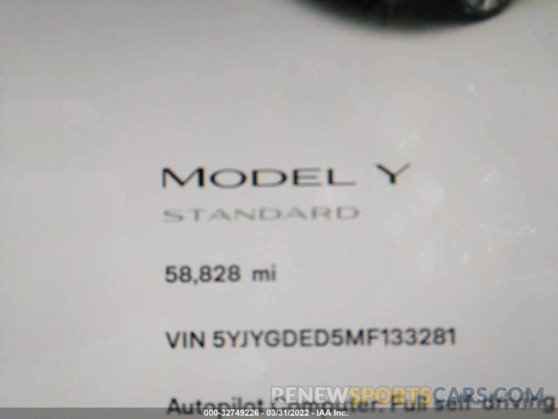 7 Photograph of a damaged car 5YJYGDED5MF133281 TESLA MODEL Y 2021