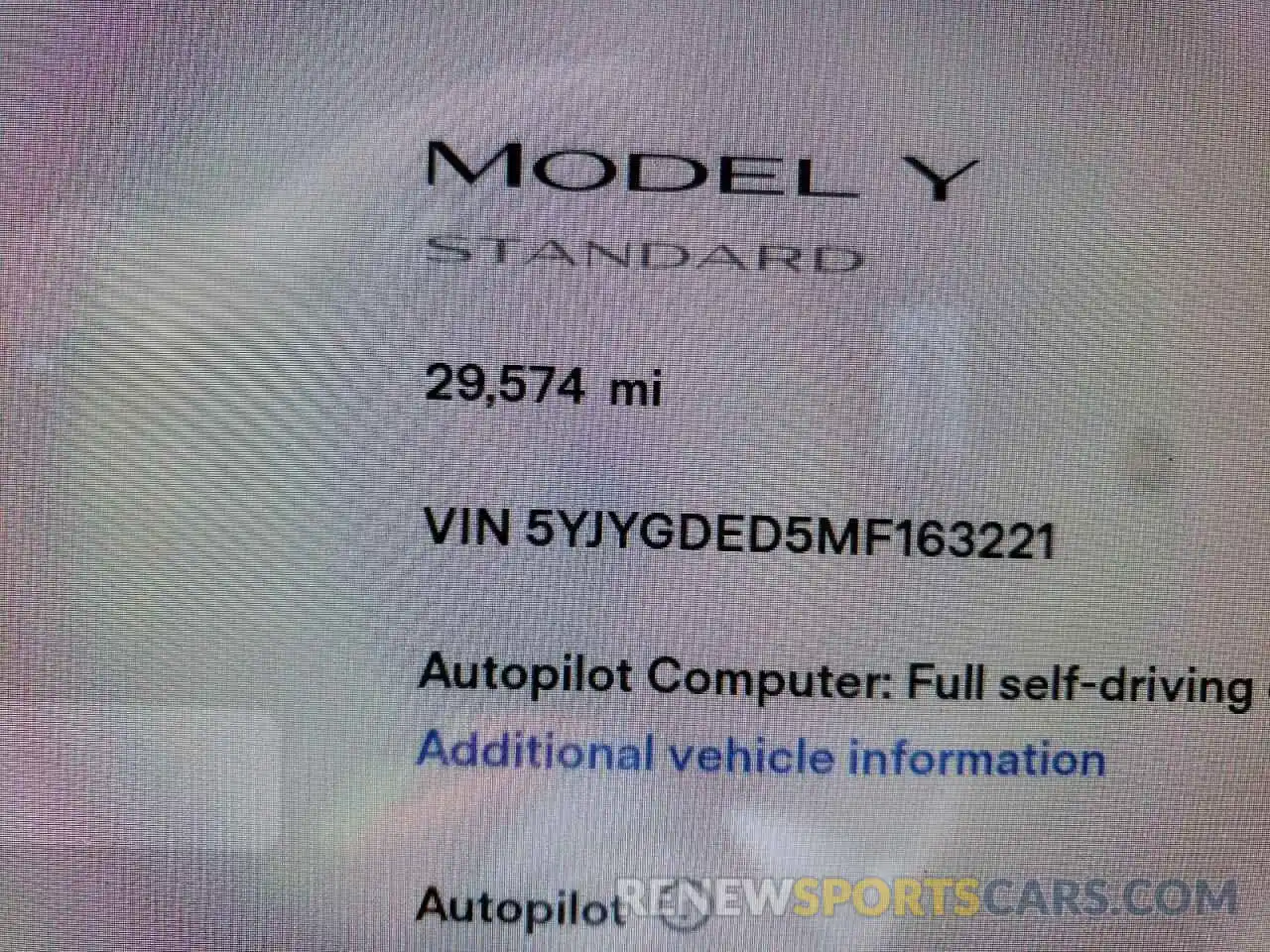 8 Фотография поврежденного автомобиля 5YJYGDED5MF163221 TESLA MODEL Y 2021